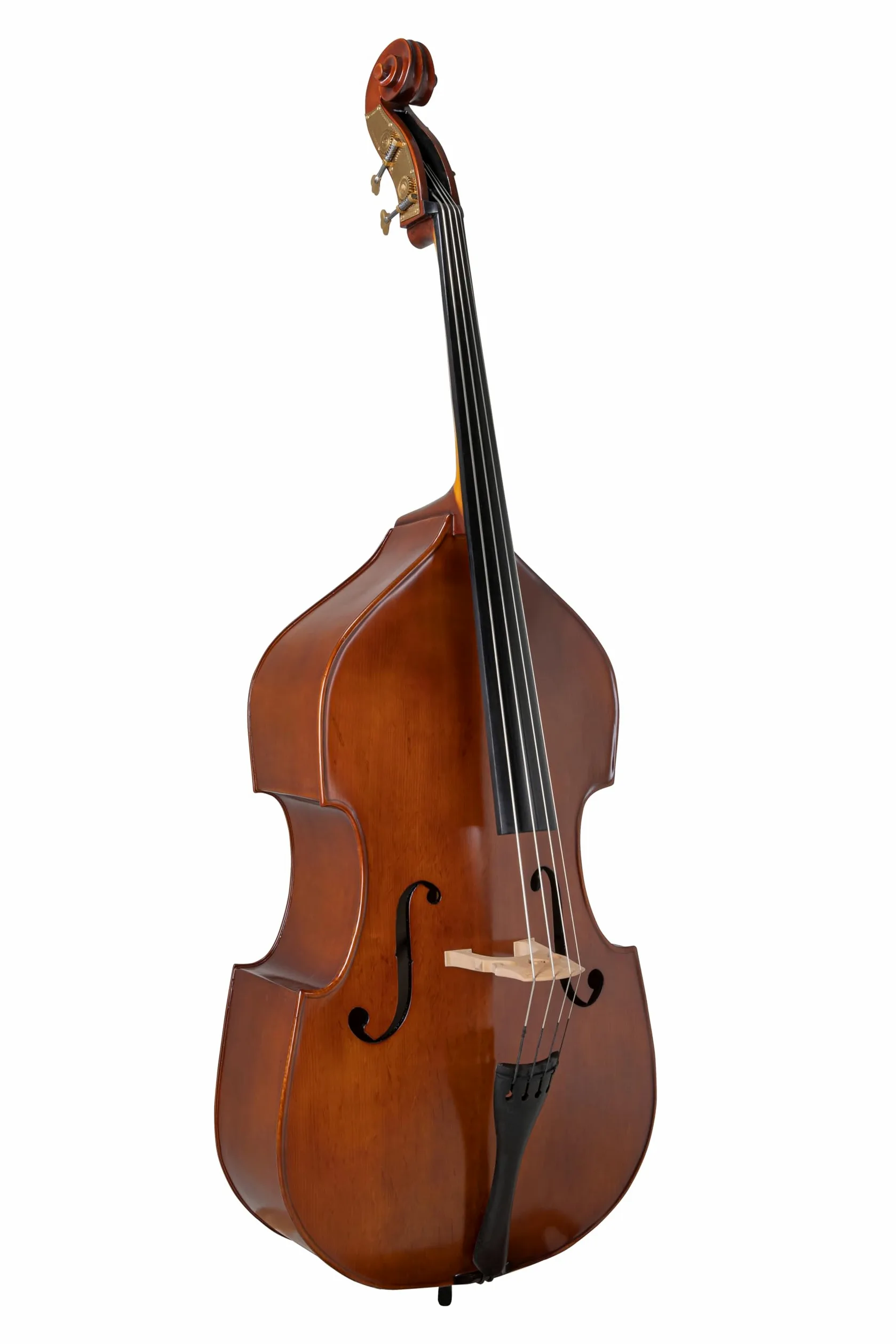 Contrabbasso GEWA - Basic Line 1/8 - Semisolido - tavola in abete massiccio - fondo/fasce in acero laminato - forma a viola - marrone dorato - pronto per suonare