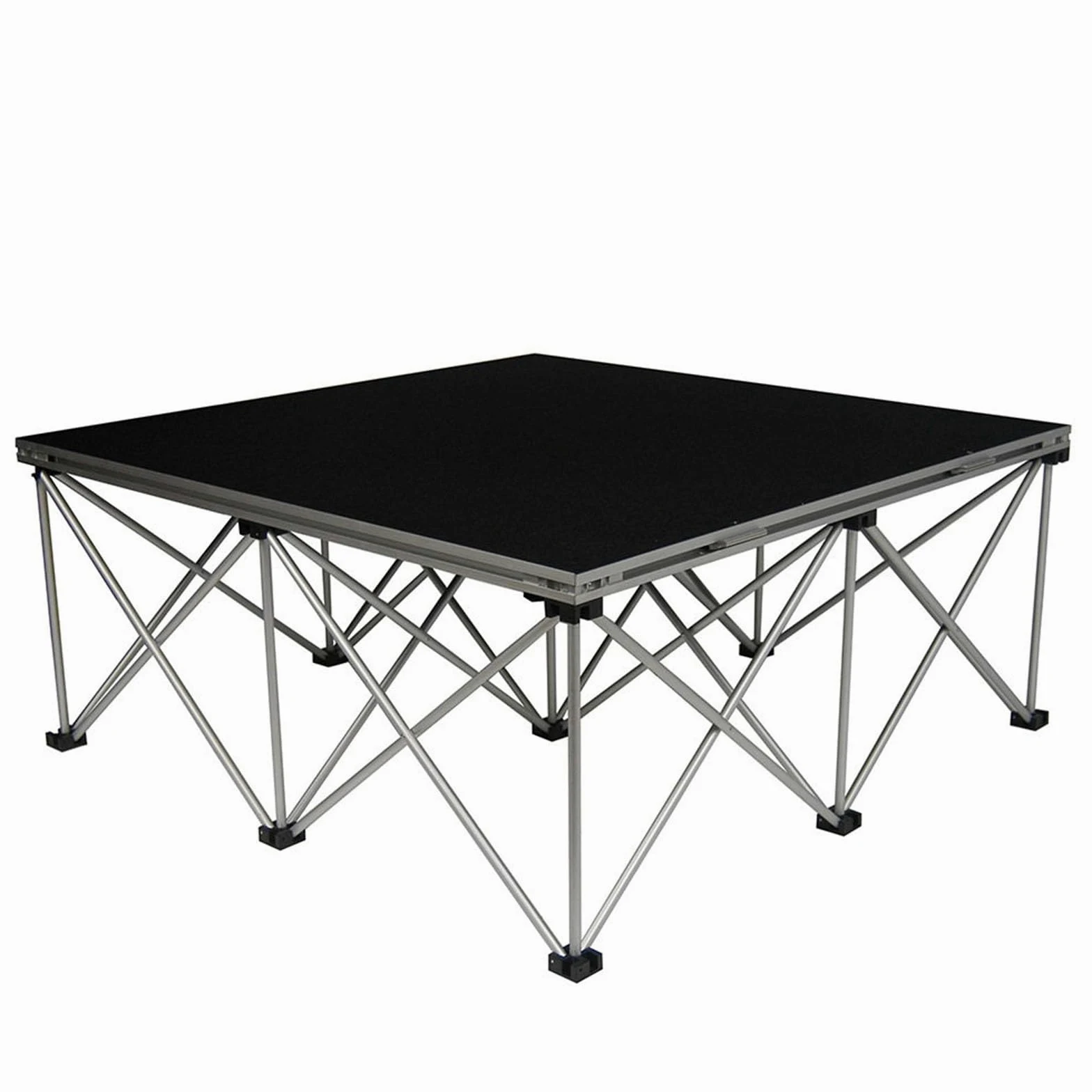 Pedana modulare con Struttura Pieghevole, Piattaforma componibile per Canto e Ballo, con Rivestimento Superficiale Antiscivolo(122x122x80cm/48x48x31.5in)
