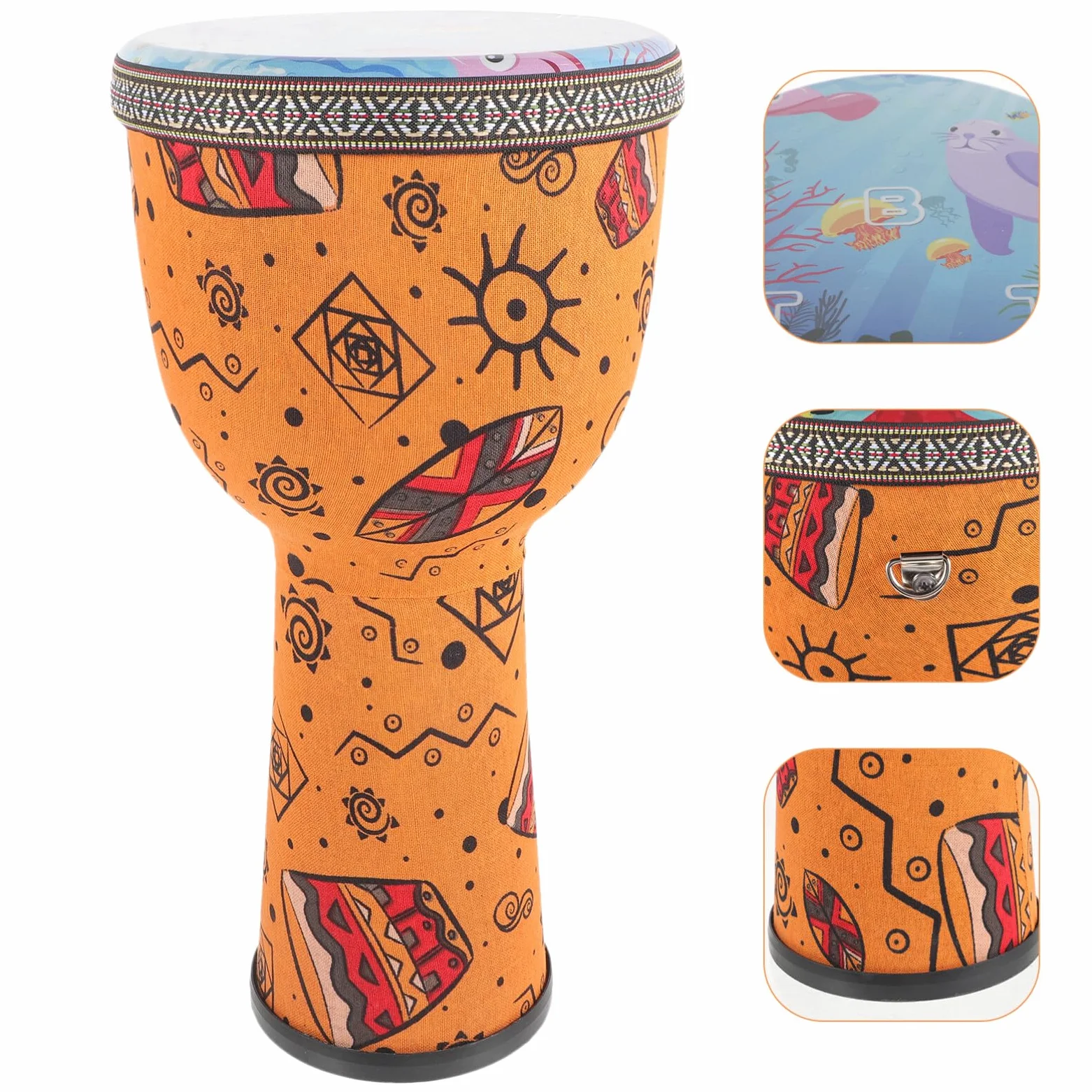 Garneck Tamburo Djembe Tamburo Bongo Professionale 8 Pollici Tamburello Stile Africano Occidentale Illuminazione Della Infanzia Strumenti Musicali Di Halloween Per Bambini
