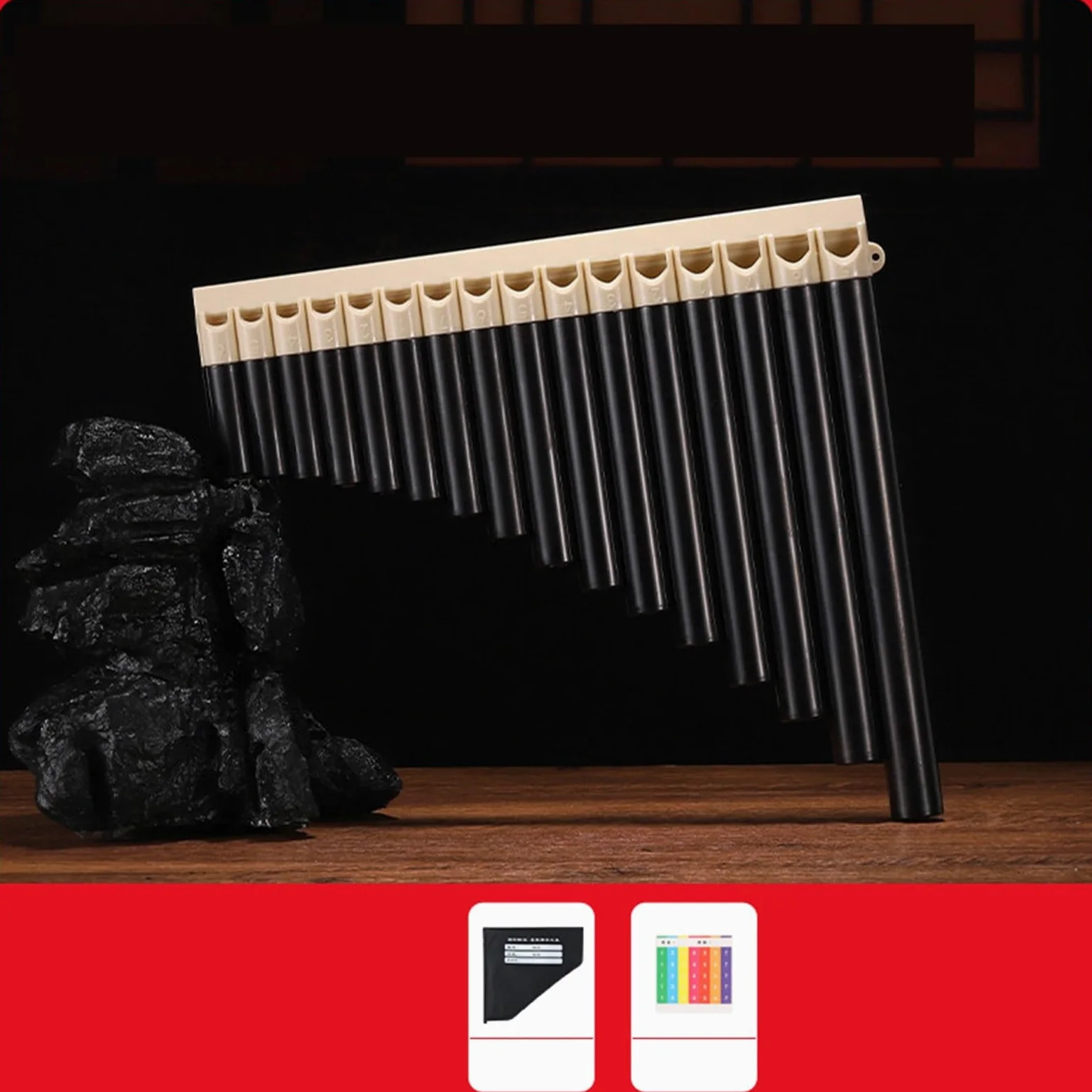 Flauti Pan Adulti Flauto Di Pan A 16 Canne In Chiave C Ideale Per I Principianti(Black)