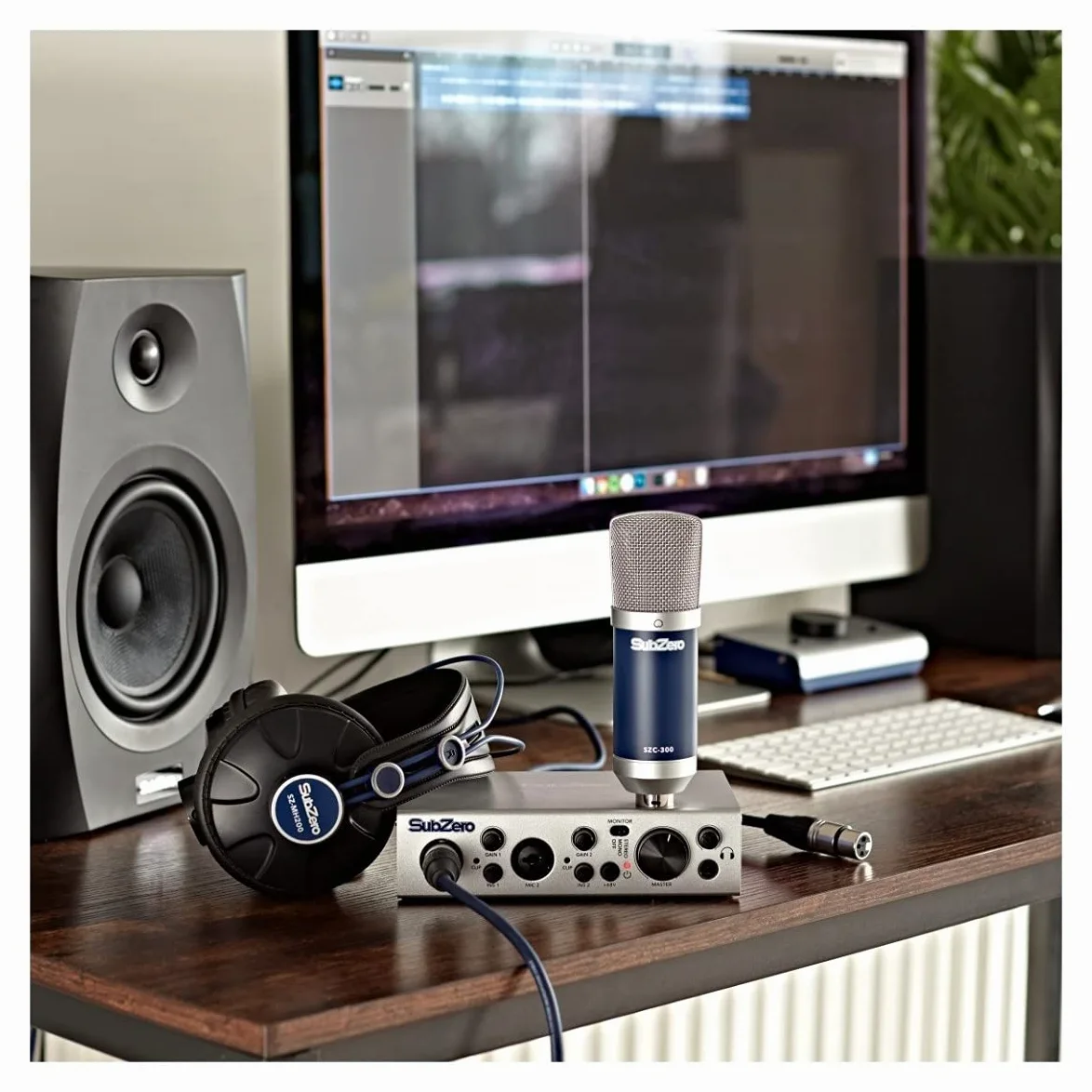 BASE-2 Kit Studio di Registrazione Audio Musicale con Microfono, Interfaccia Audio e DAW
