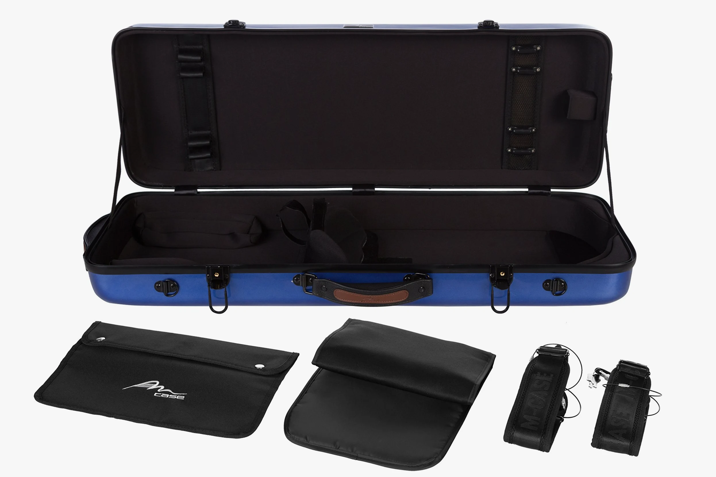 Custodia per Viola Fiberglass 38-43 Oblong blu M-case + borsa musicale
