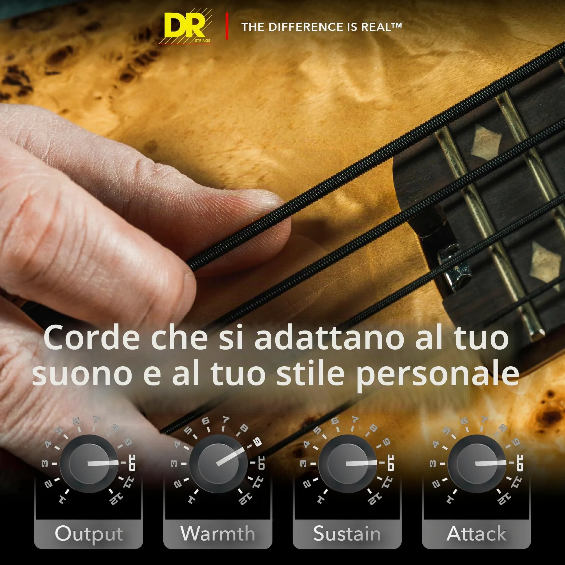 DR Strings BKB630 30-125 Medium 6-String Set Handmade Black Beauties corde per basso rivestite