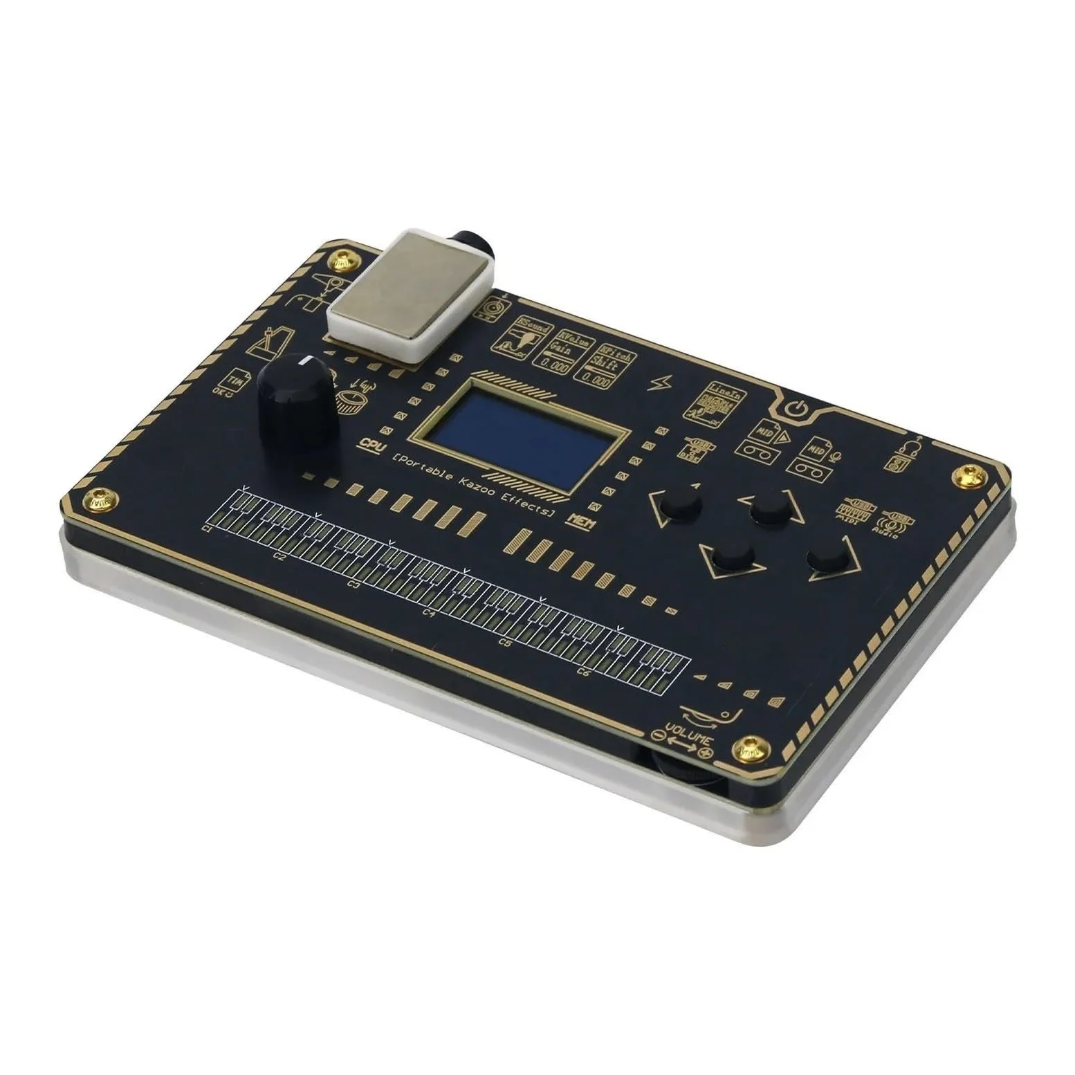 Processore digitale di effetti Kazoo, sintetizzatore a 24 bit 48kHz con oltre 60 patch audio, compatibile con chitarra elettrica, musicisti portatili in lega