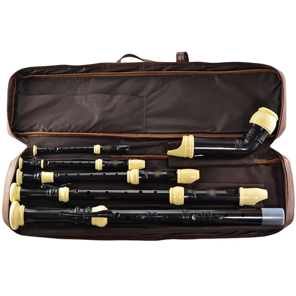 Set di flauto dolce professionale, 8 fori, stile barocco, strumento a fiato a 3 sezioni con custodia, bastone per la pulizia e cordino per prestazioni della band