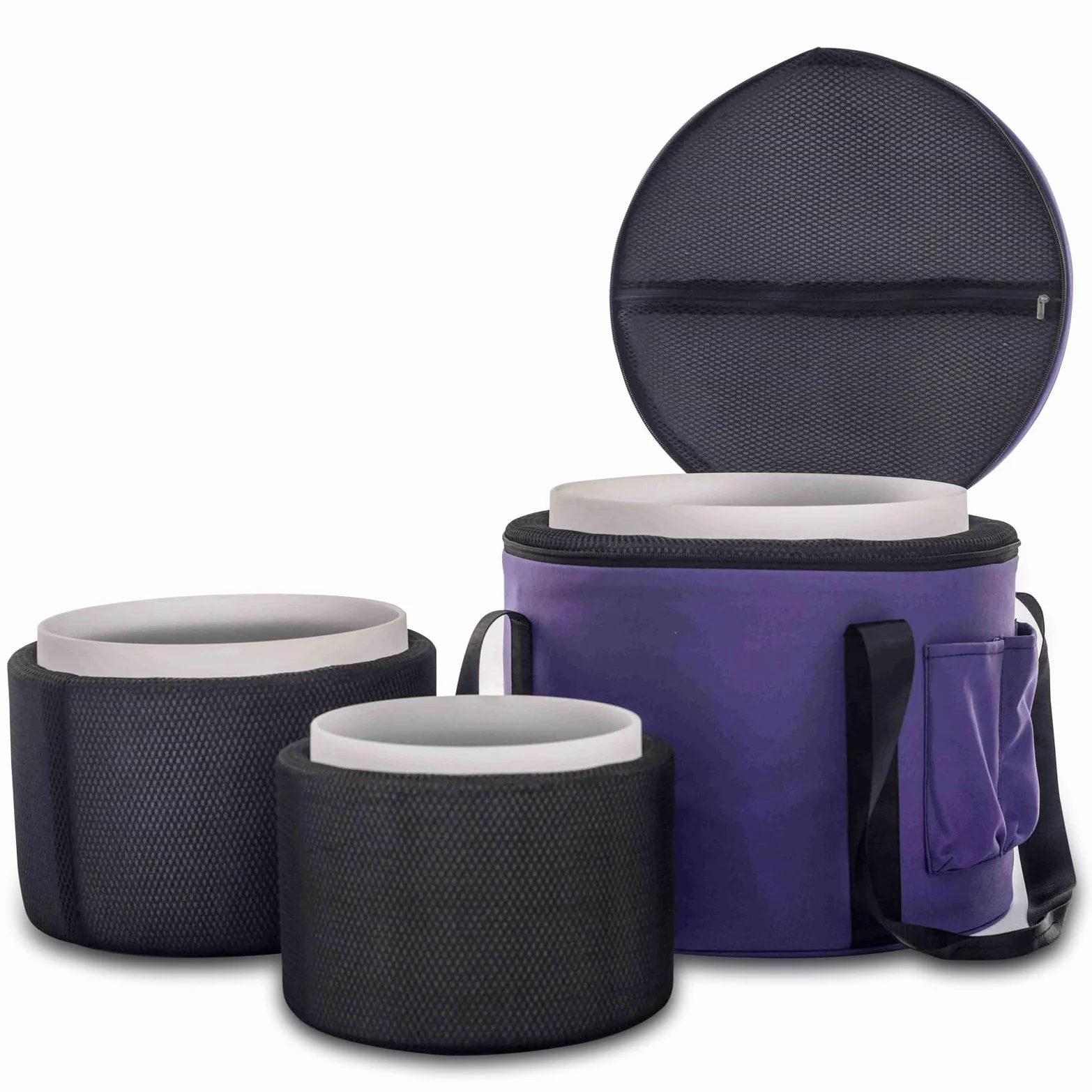 Hye-eun Set di 3 campane tibetane in cristallo, 432 Hz, 20-30 cm, Sol Mi Do, con custodia per il trasporto per guarigione del suono e meditazione