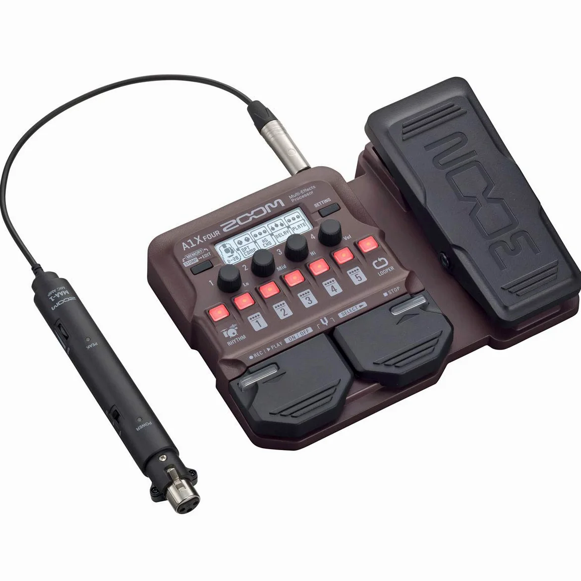 Zoom A1X Four - Dispositivo per effetti acustici + cavo jack Keepdrum 3 m