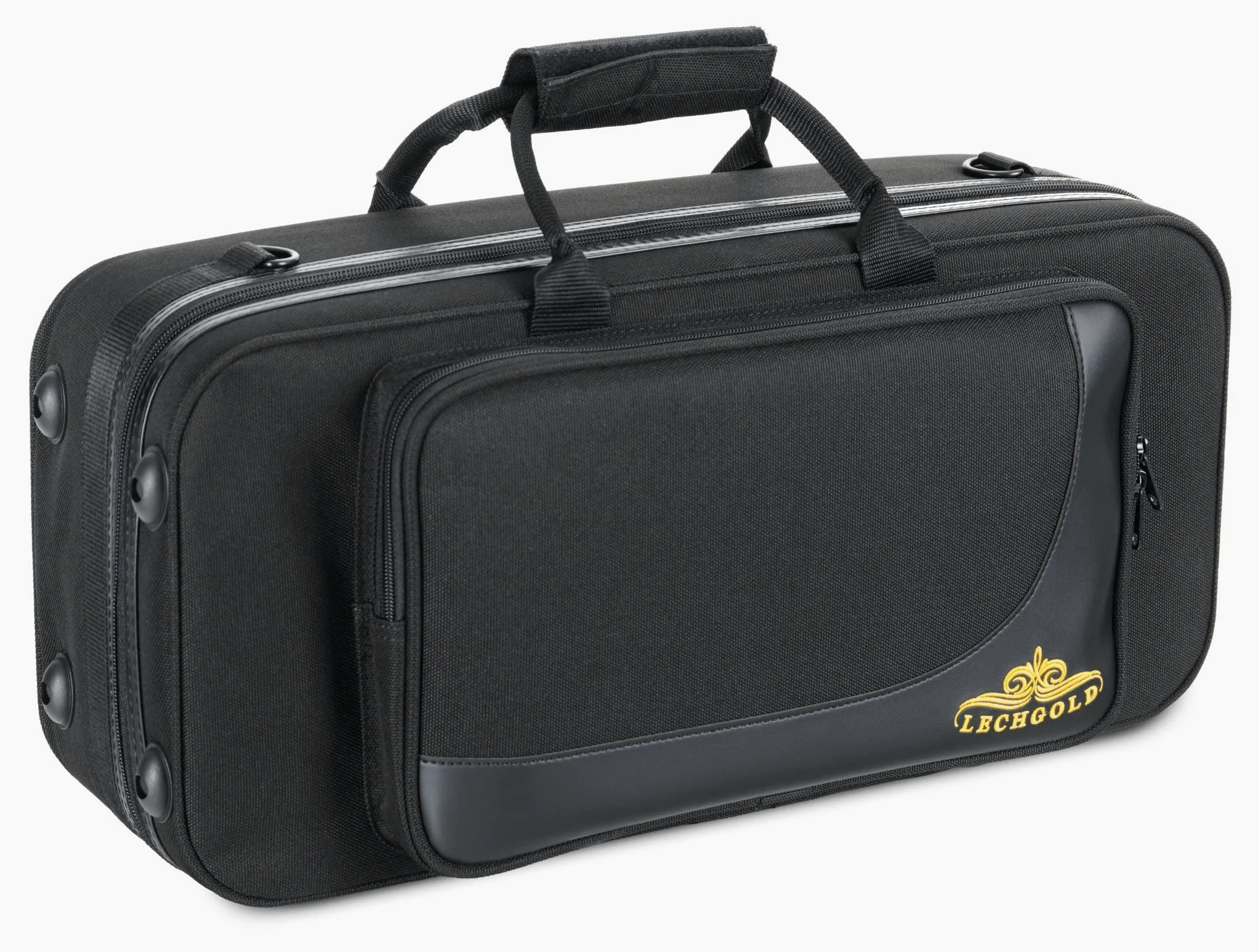 Custodia Leggera Lechgold per Tromba Bb - Lightcase per tutte le trombe comuni con valvole Perinet - Imbottitura termica - Tasca esterna - Set zaino - Bocchino e accessori - Nero