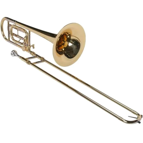 Bb Tenor Trombone valvola al quarto, con tirante interno cromato, custodia morbida, bocchino
