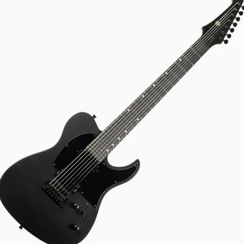 SPIRA Guitars T-407 MBK Satin Black Modern T-Style - Chitarra elettrica a 7 corde