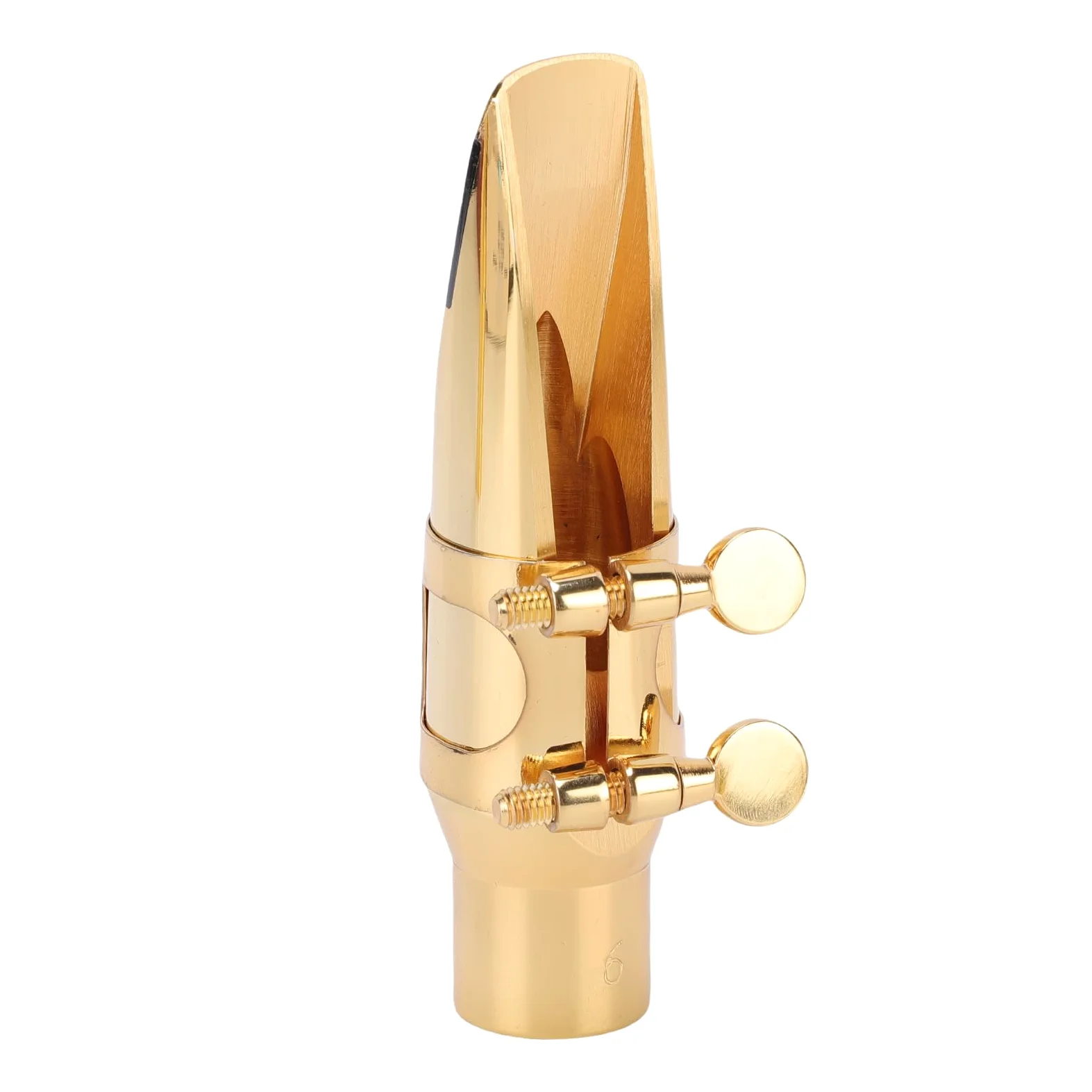 Bocchino Sassofono Alto Set C-6, Bocchino in Ottone Oro in Ottone con Legatura del Cappuccio e Borsa
