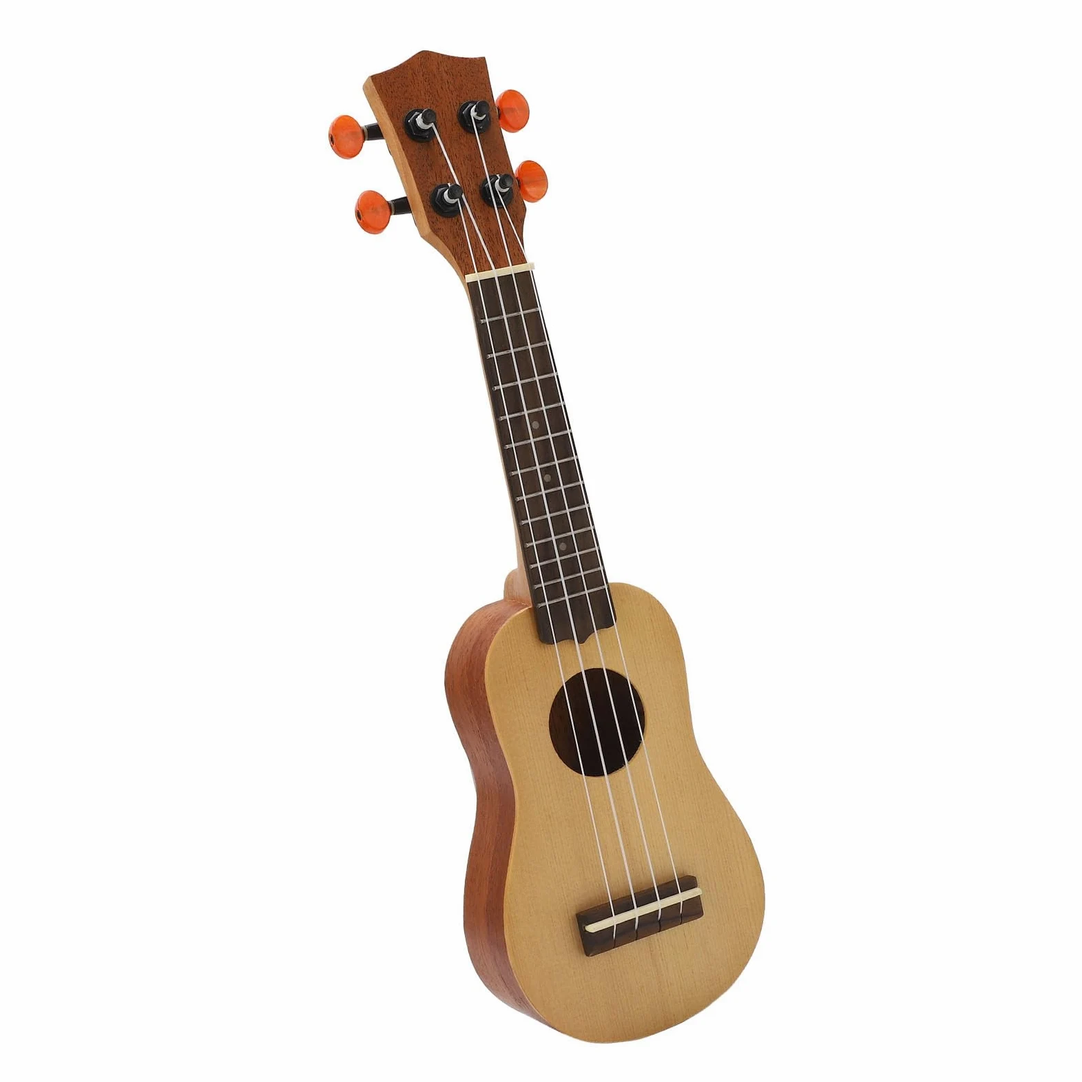 POENVFPO Ukulele da 16 Pollici in Legno Massello di Abete Rosso con 4 Corde e un Suono Piacevole, per Principianti, Professionisti e Viaggiatori