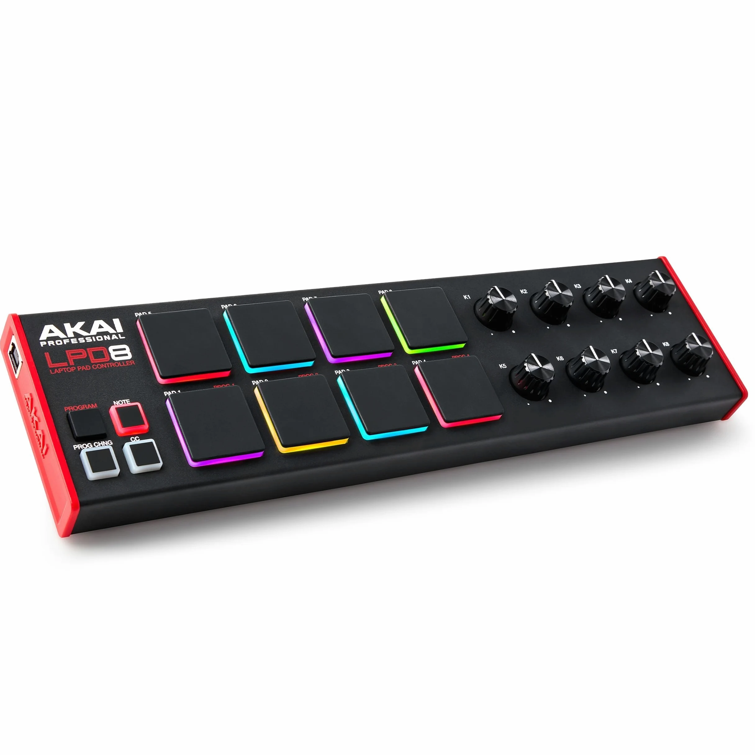 Akai Professional LPD8 - Controller MIDI USB con 8 Drum Pad MPC Reattivi per Mac e PC, 8 Manopole Assegnabili e Software per la Produzione Musicale