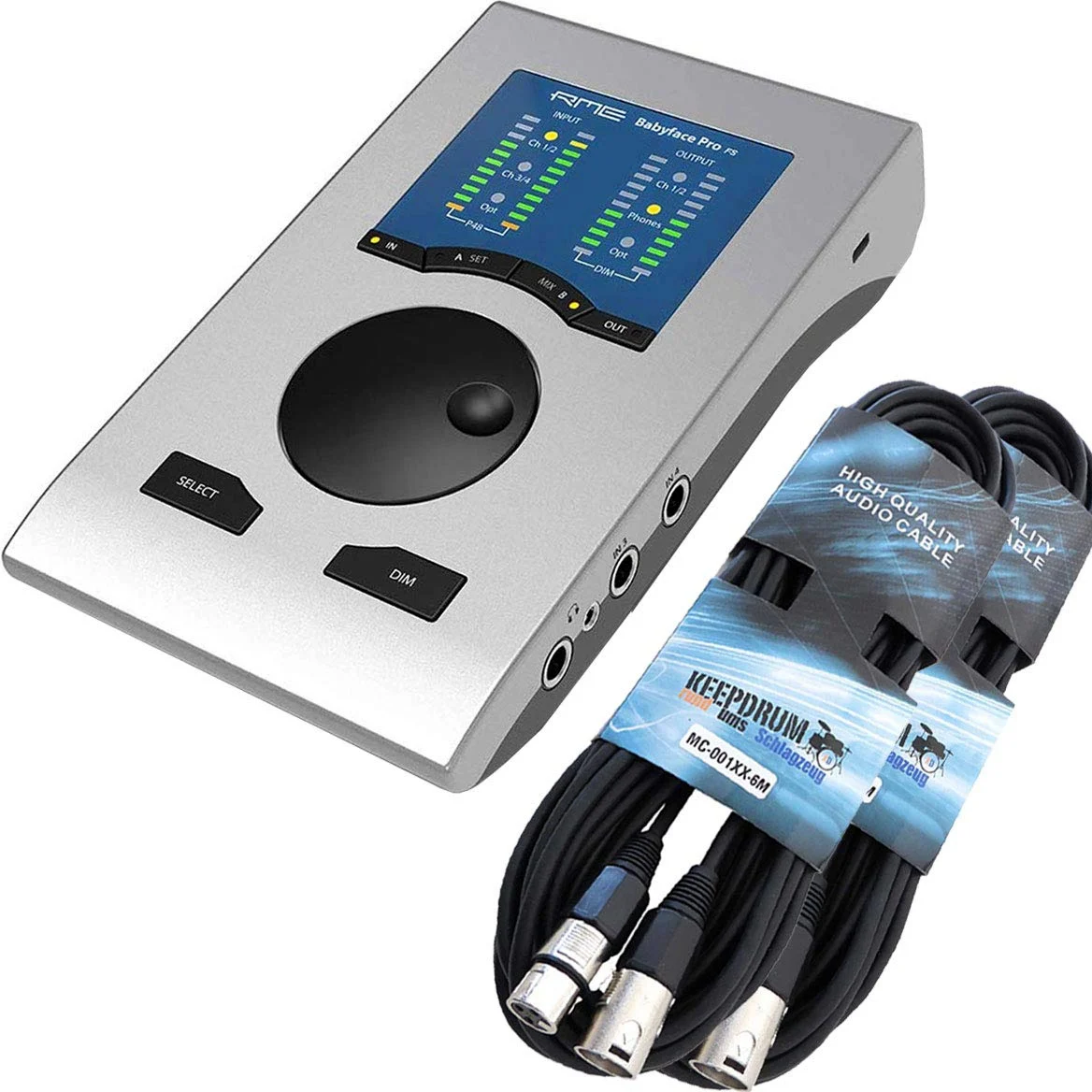 RME Babyface Pro FS 24 canali interfaccia audio USB + 2 cavi Keepdrum XLR 6 m