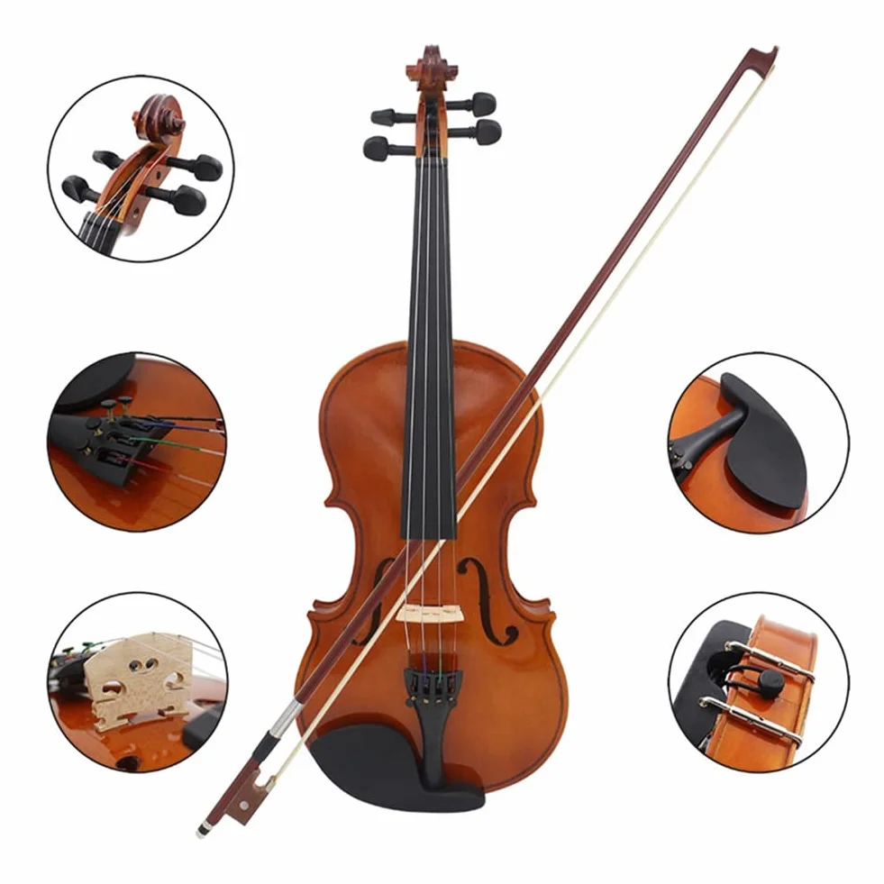 Violino 1/2 Violino Strumenti Musicali per Adulti Violino Bambino, con , Archetto, Ideale per Principiante Installazione Facile da Usare