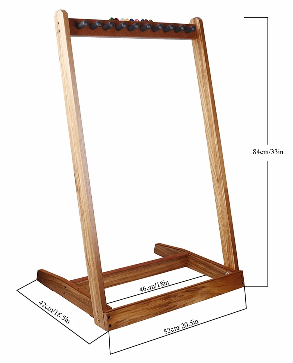 KingPoint Supporto per chitarre multiple in legno, supporto per chitarra multi-testa, organizer per chitarra, con fessura per plettri per chitarra, adatto per chitarre di tutte le forme