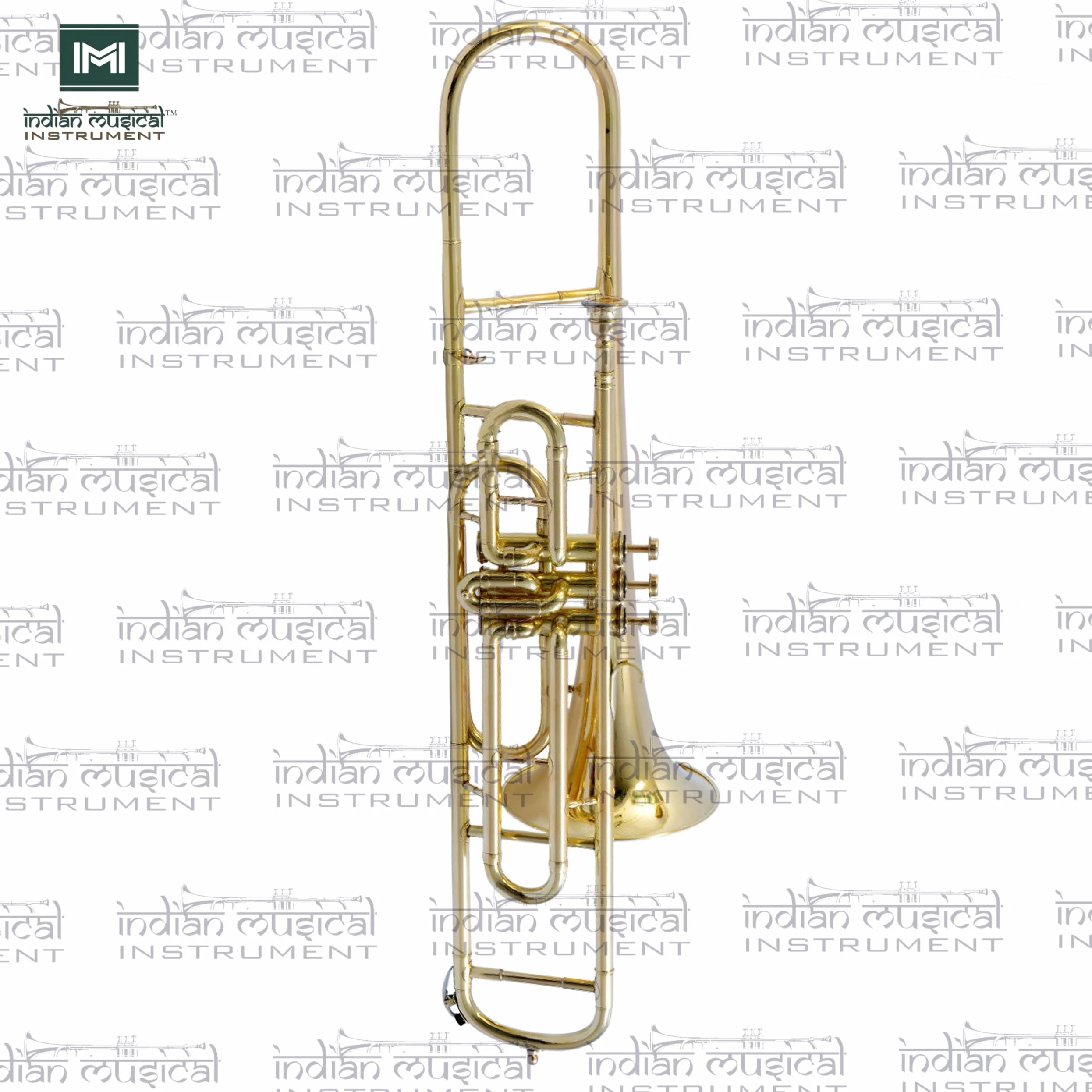 Valvola trombone, passo BB, qualità in ottone con custodia per il trasporto e bocchino incluso (oro)