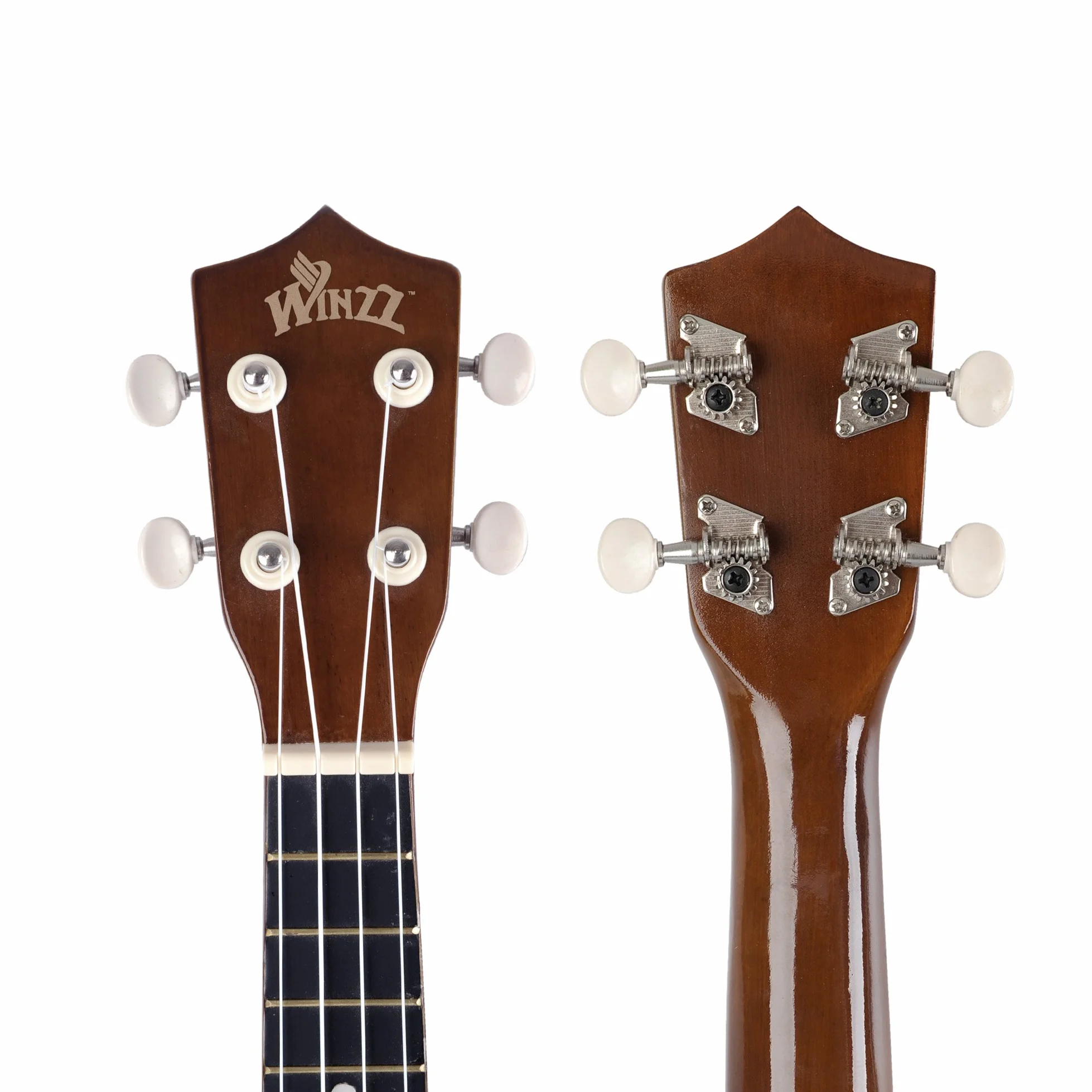 Winzz Ukulele Soprano Legno, Ukulele Bambini, Adulti 21 Pollici, Principianti Kit con 9 Accessori, Scuola Media (Colore: Marrone)