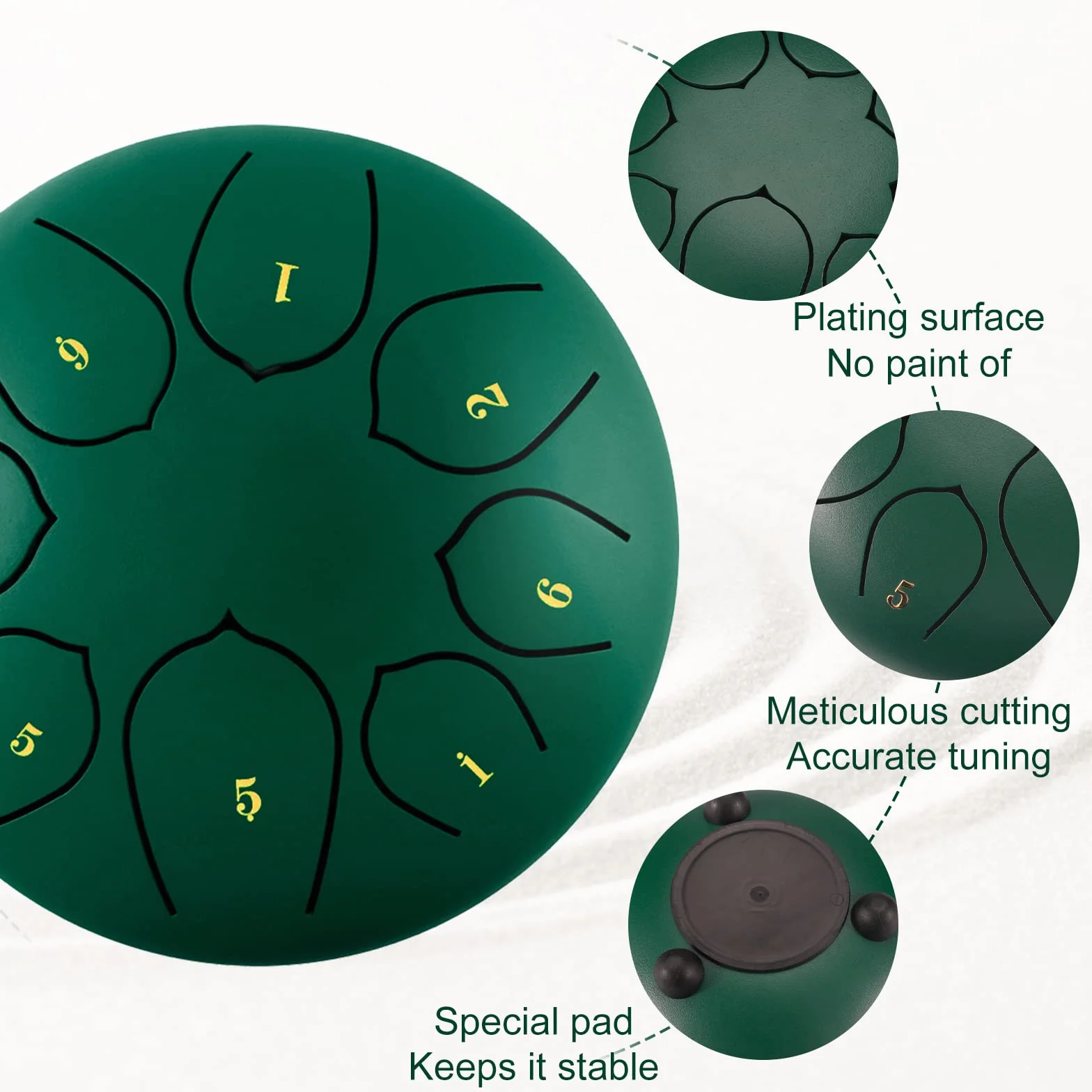 Steel Tongue Drum,6 Pollici 8 Note Do Maggiore Accordato Tamburi in Acciaio,Strumento a Percussione con Bacchette per Tamburi Carry Bag Note Sticks per Meditazione Yoga Zazen Sound Healing