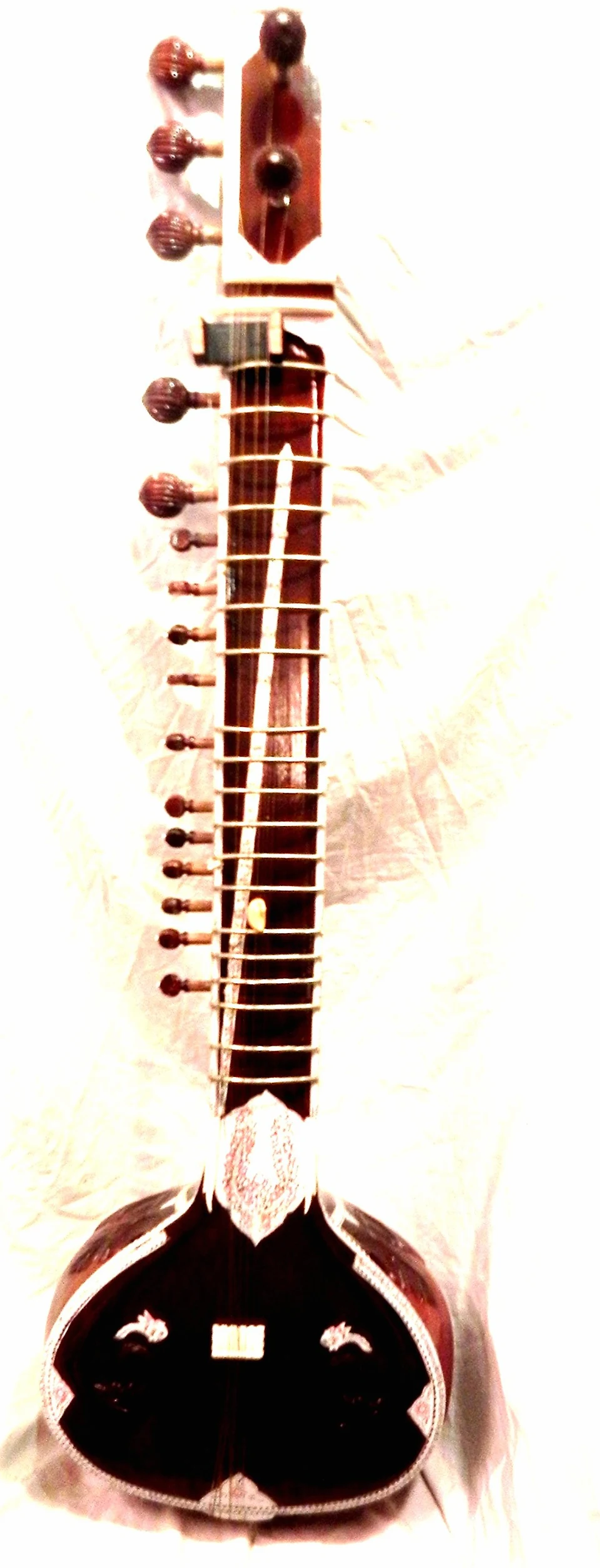 Sitar indiano Sitar stile Ravi Shankar – Mezza decorato con scatola in fibra