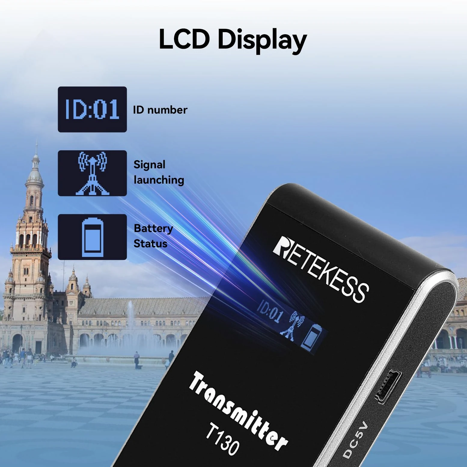 Retekess T130-T131 Sistema di Guida Turistica, Audioguide, 99 Canali, 12 Ore in Attesa,Set di Guida Turistica con Cuffie e Custodia di Ricarica 64 Slot per Turismo (4 Trasmettitori 60 Ricevitori)