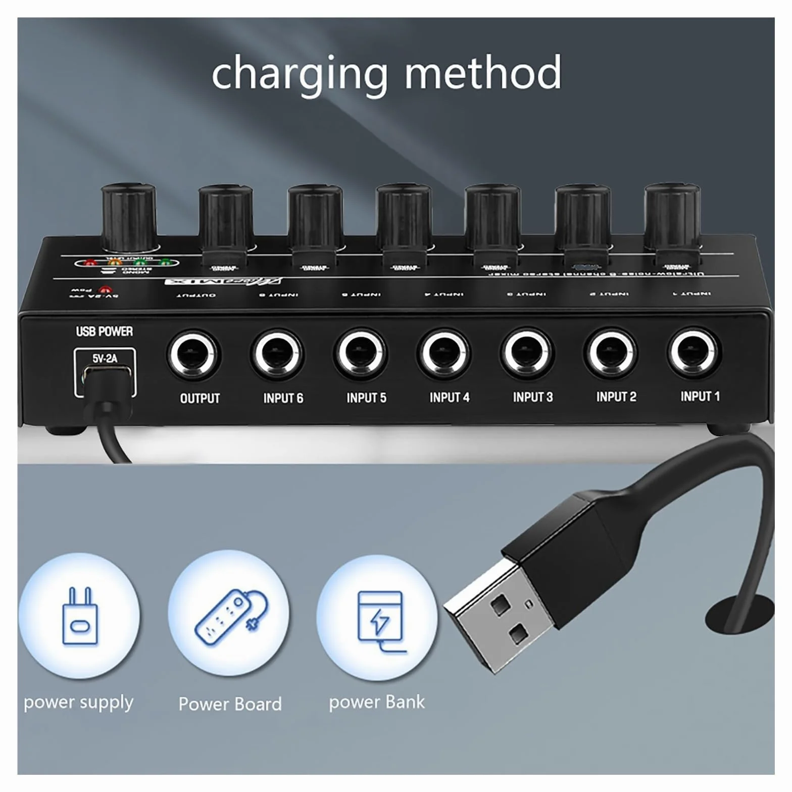 4 6 8 Canali Mini Mixer Audio Mixer Audio Mini Mixer Stereo Mixer Di Linea Portatile A Bassissimo Rumore For La Registrazione Di Apparecchiature Audio(MX6-White)