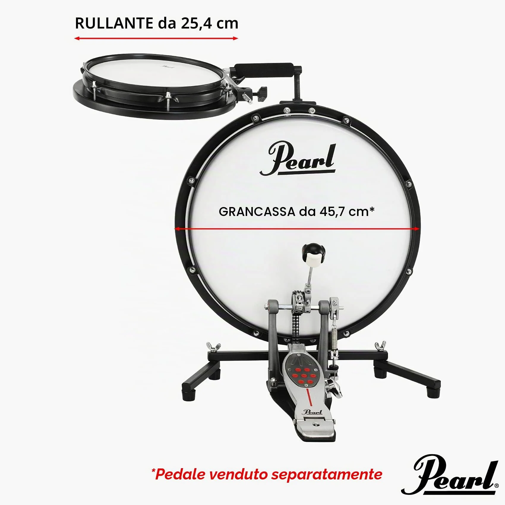 Pearl Batteria 2 pezzi Batteria Compact Traveler piatti e Hradware non inclusi (PCTK1810)