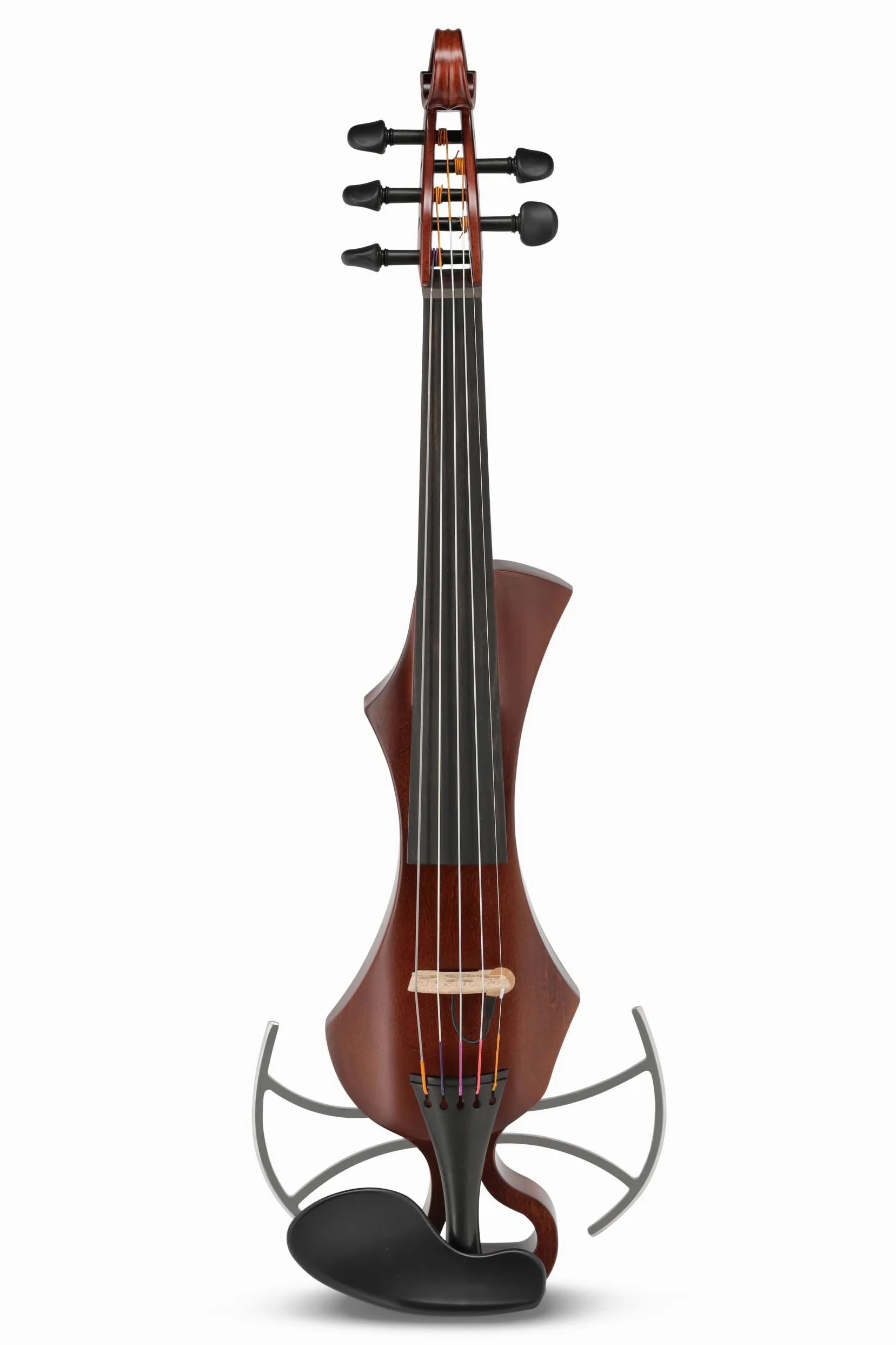 Violino elettrico GEWA, violino elettronico, Novita 3.0 rosso-marrone con adattatore per poggiaspalla, 5 corde