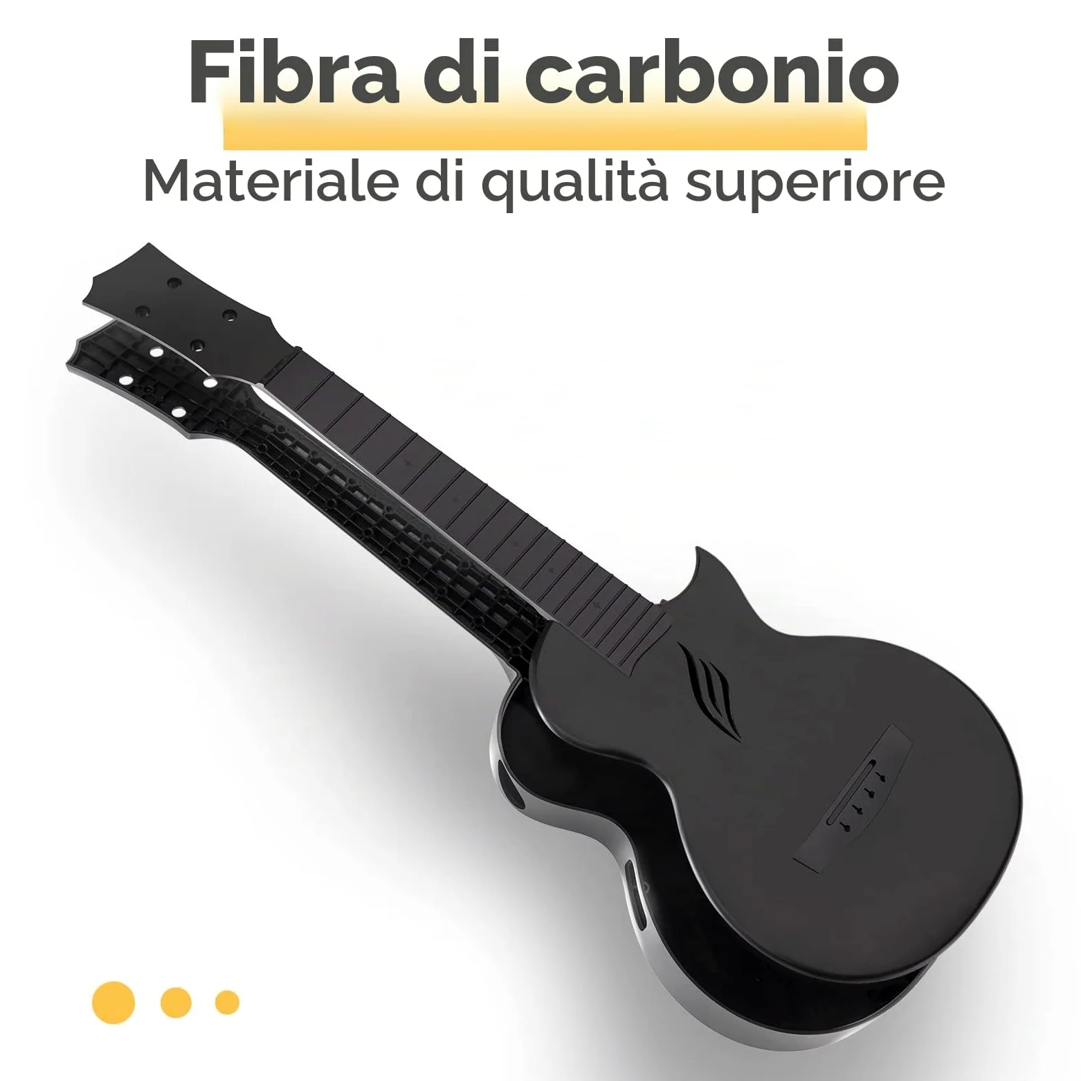 Ukulele Concerto Enya Nova U 23 pollici ukelele kit per principianti e Professionale con tutto il corpo in fibra di carbonio,borsa imbottita,tracolla,capotasto,corde di scorta(nero)