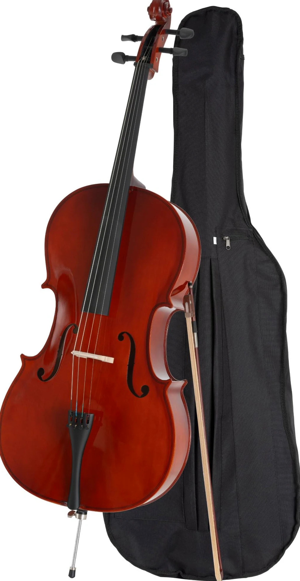 Classic Cantabile CP-100 Violoncello 4/4 Set (Tavola: Abete, Fondo: Acero, Meccaniche: Palissandro, puntale regolabile in altezza, finitura lucida, incl. Arco e Custodia)