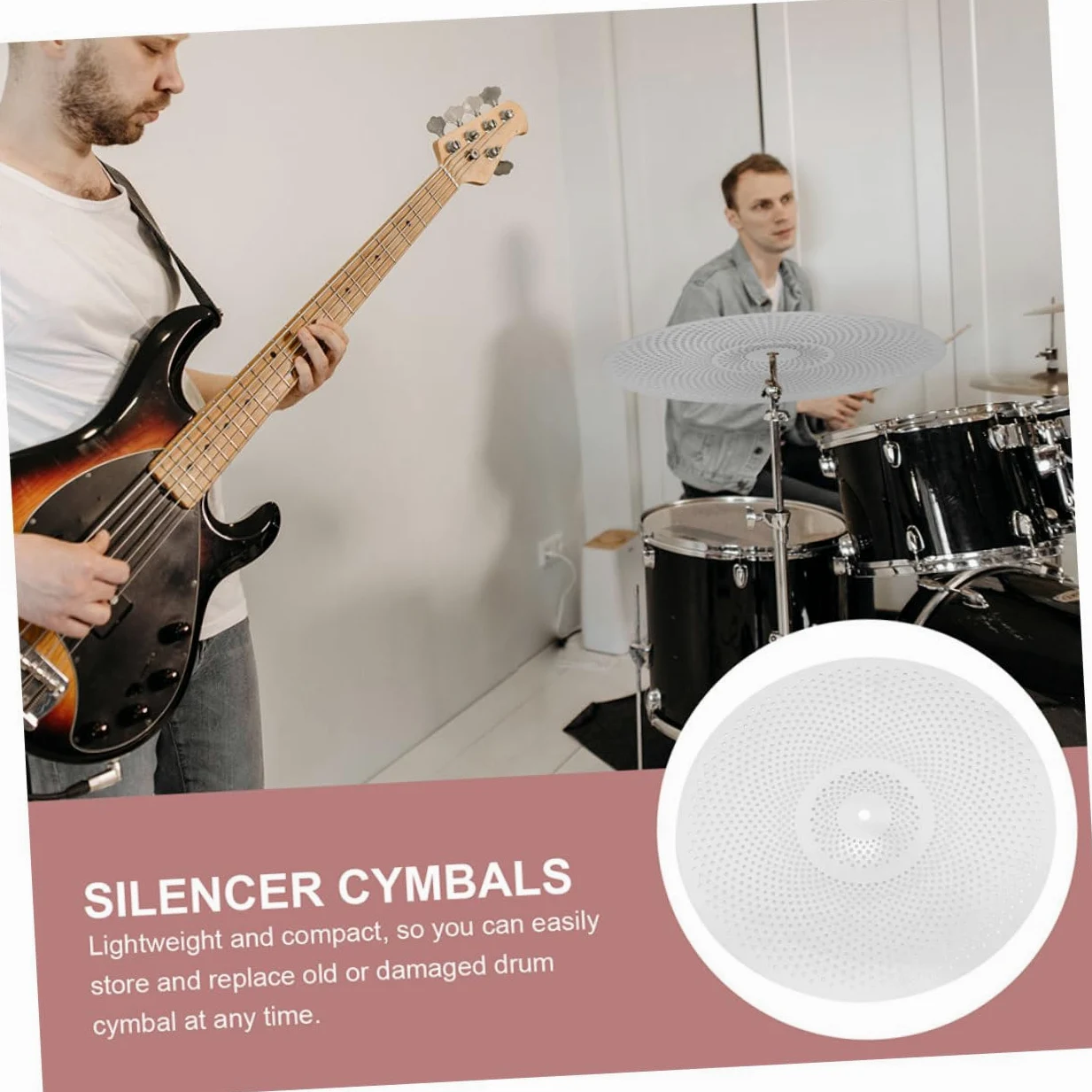 SUPVOX Piatti Silenziosi e Leggeri per Batteria in Lega Argento Set 2 Pezzi Riduzione Rumore Accessori Musicali per Jazz e Performance Acustiche