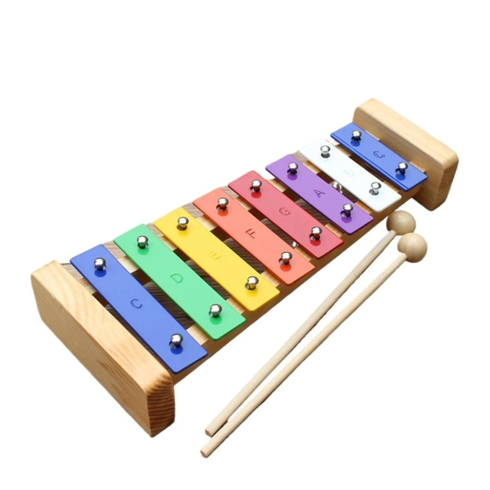 Xilofono Xilofono a 8 tasti | Strumento musicale in metallo con tastiera musicale in legno
