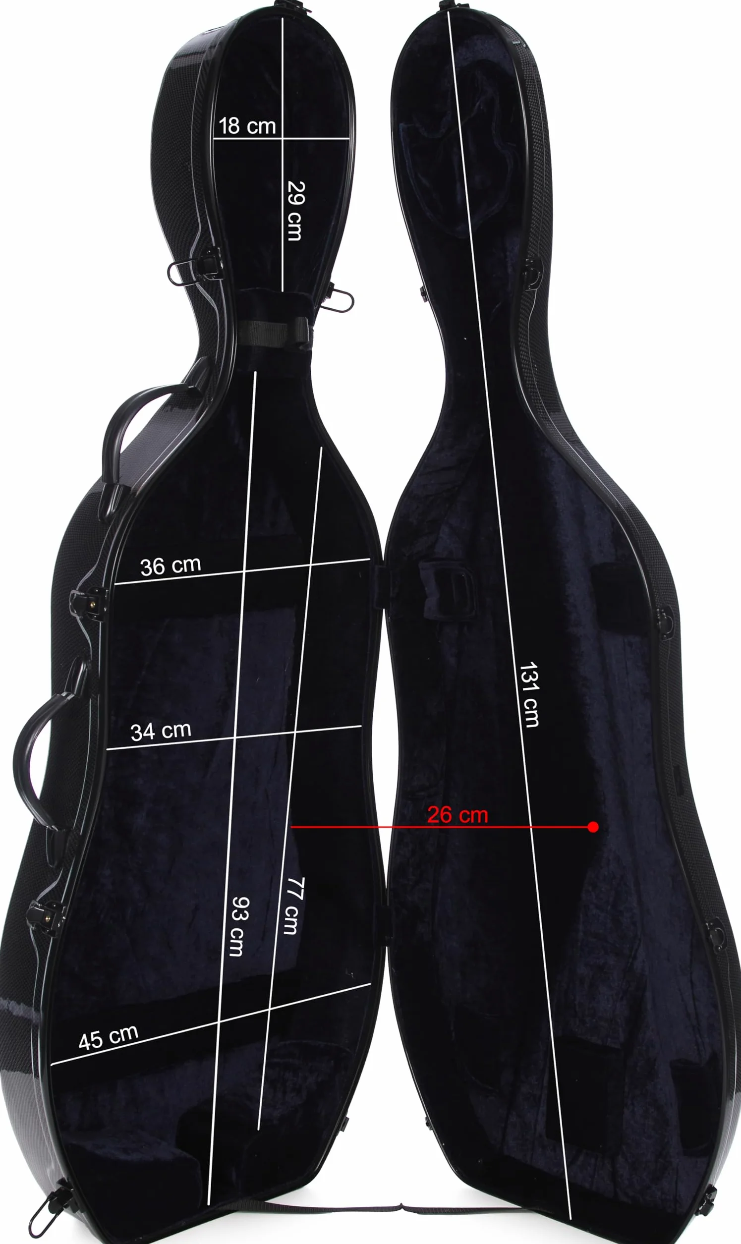 Custodia per Violoncello Fiberglass 4/4 Excellent point black M-case