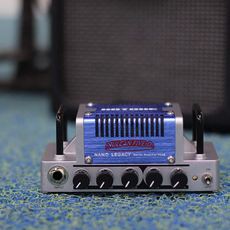 Hotone Amplificatore per Chitarra ad Alto Guadagno Testa 5 Watt Amplificatore di Classe AB con CAB SIM Telefoni/Uscita di Linea Vulcan Five-O