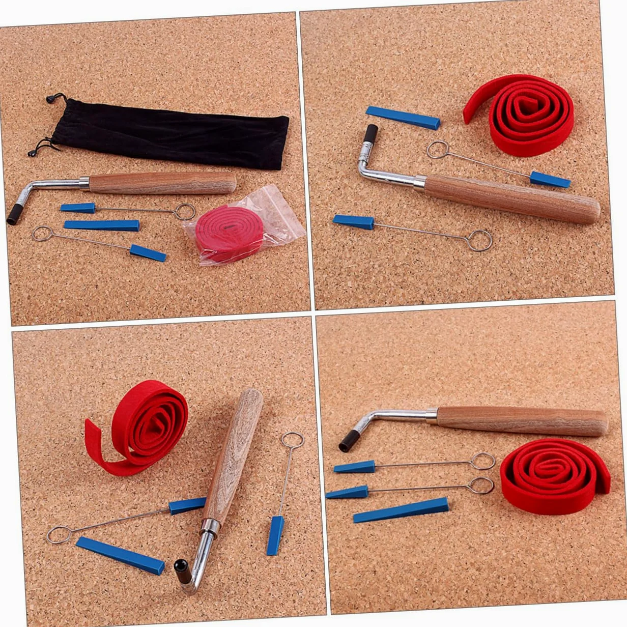 Kit Strumenti Accordatura Pianoforte D201 Chiave Nera a Testa | ‑shape, Metallo Panno Legno, Lavori di Regolazione e Fissaggio, Trasporto Semplice