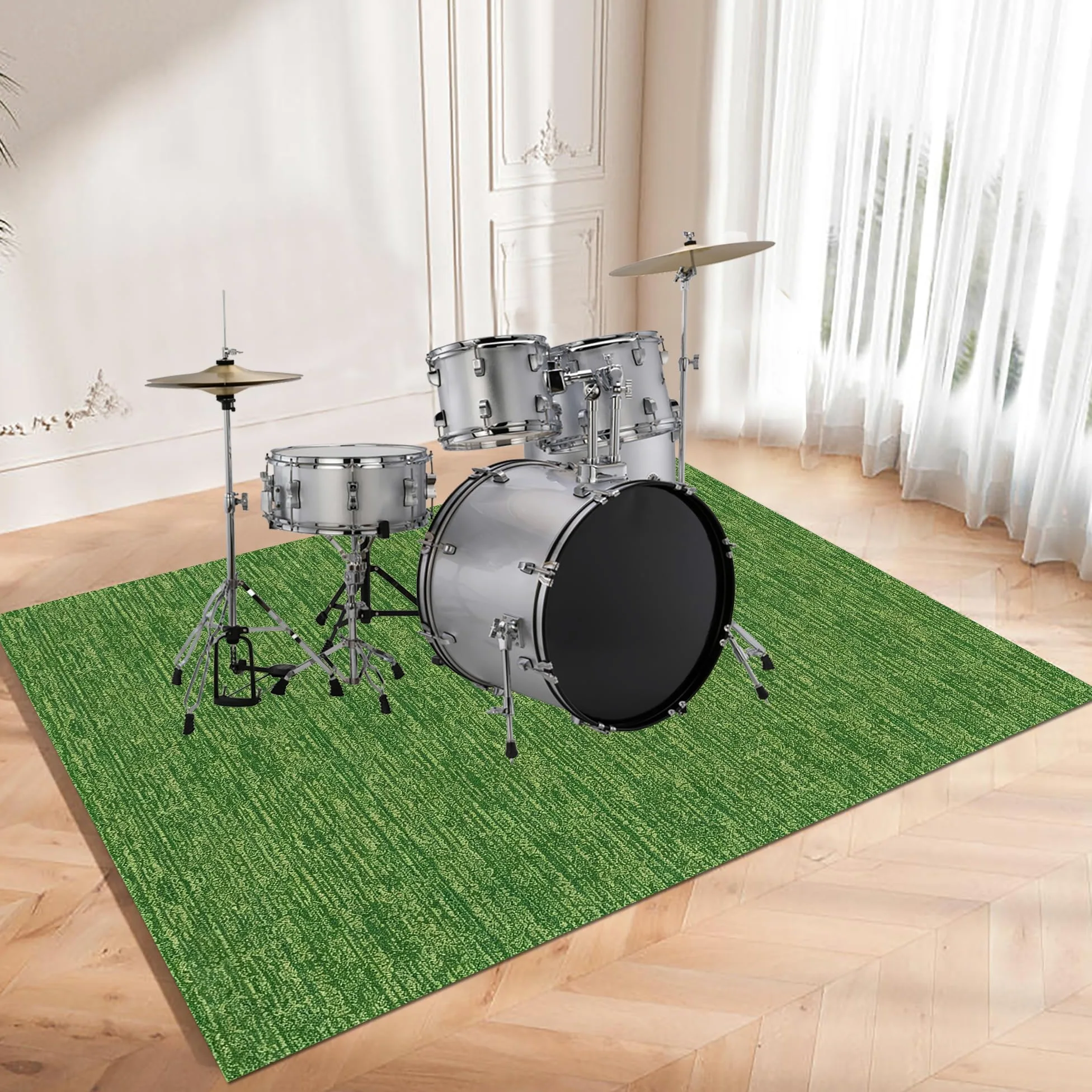 Tappeto Batteria Antiscivolo Tappeto a Tamburo Insonorizzato 250 x 200 cm | Poliestere, Insonorizzato, Professionale, Tappeti per Batterie Elettroniche Rullante Acustica Snare Drum Grancassa Strumenti