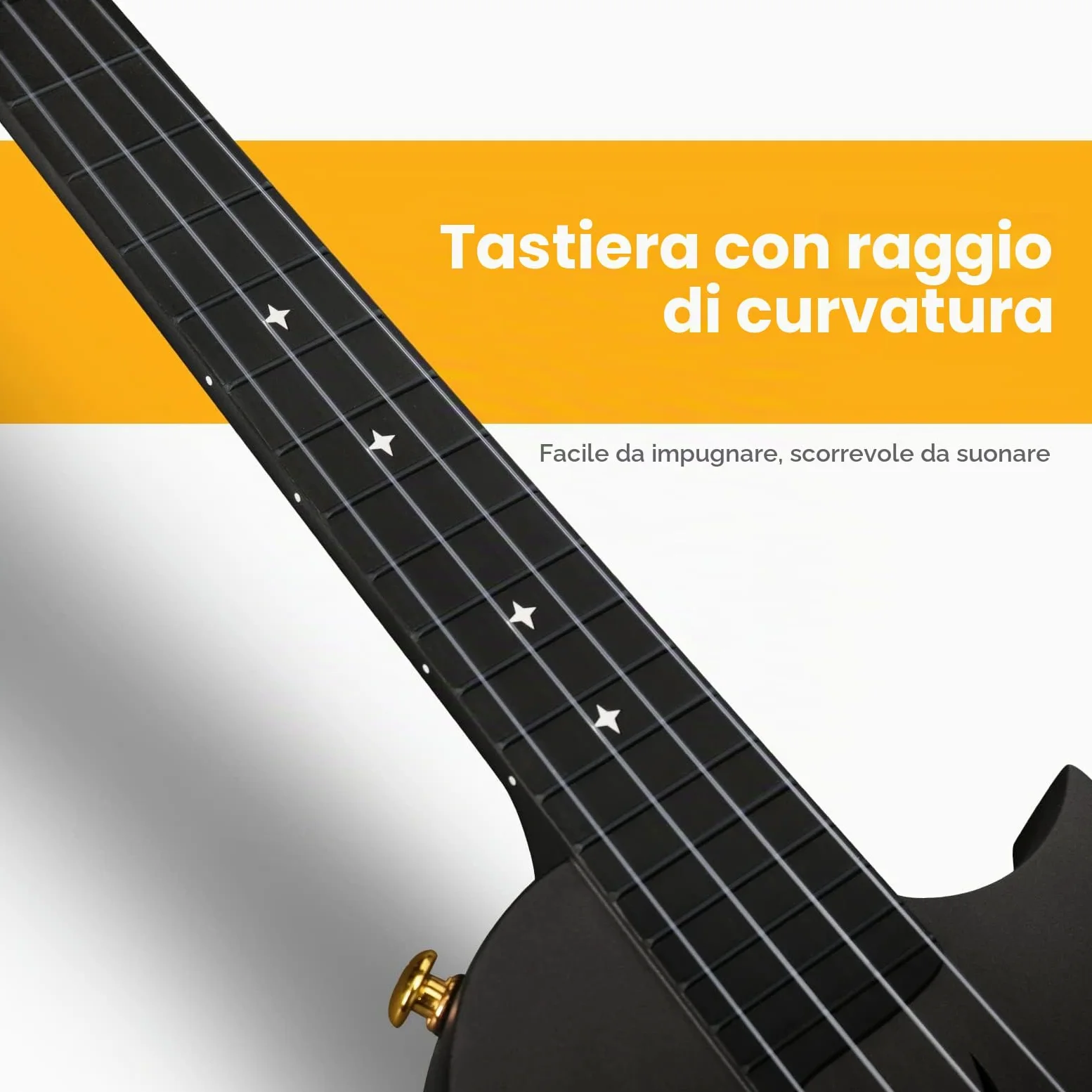 Ukulele Concerto Enya Nova U 23 pollici ukelele kit per principianti e Professionale con tutto il corpo in fibra di carbonio,borsa imbottita,tracolla,capotasto,corde di scorta(nero)