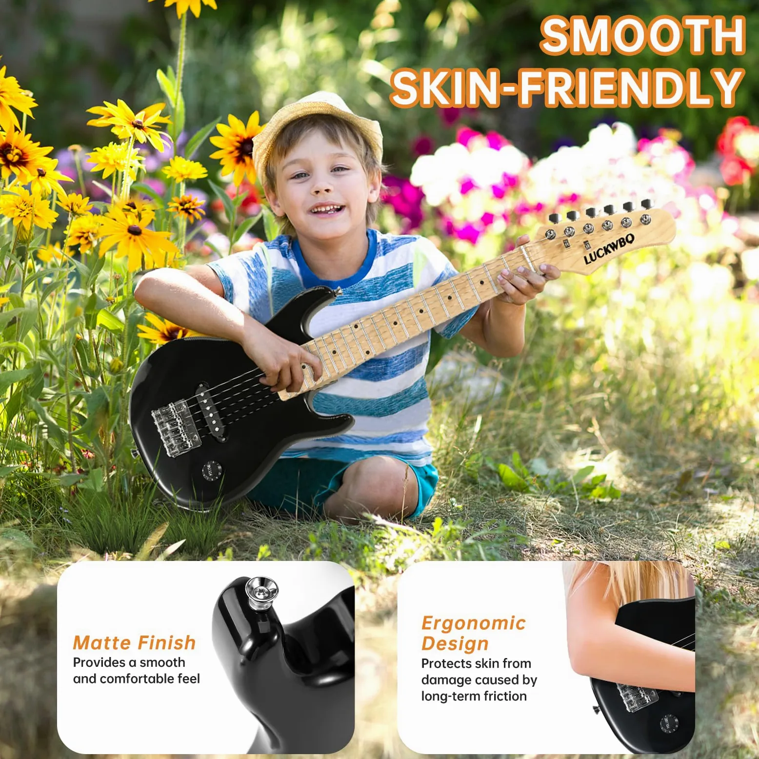 Mini chitarra elettrica per bambini da 76,2 cm, kit per principianti, mini chitarra elettrica per ragazzi e ragazze, starter kit con amplificatore da 5 W, tracolla, custodia, corde