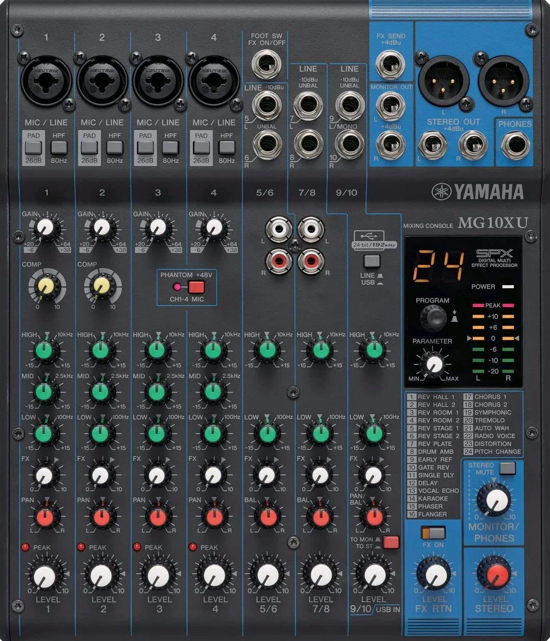 YAMAHA Console di mixaggio a 10 canali MG10XU