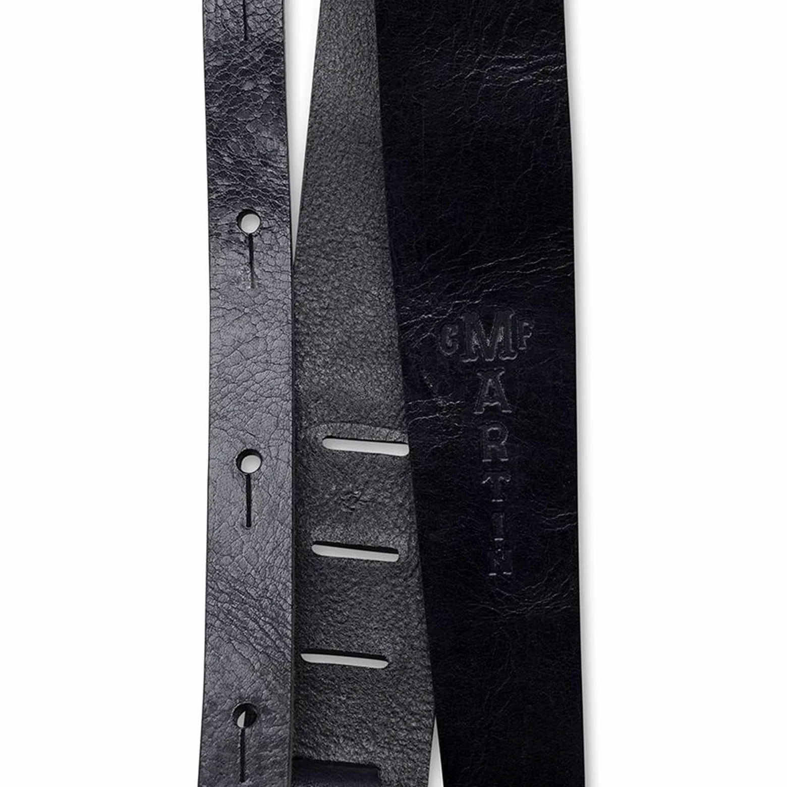 Martin & CO. – Tracolla Vintage Leather per Chitarra Acustica/Elettrica – Pelle Nera – Larghezza 5,4 cm – Lunghezza 137 cm – Made in USA (18A0064)