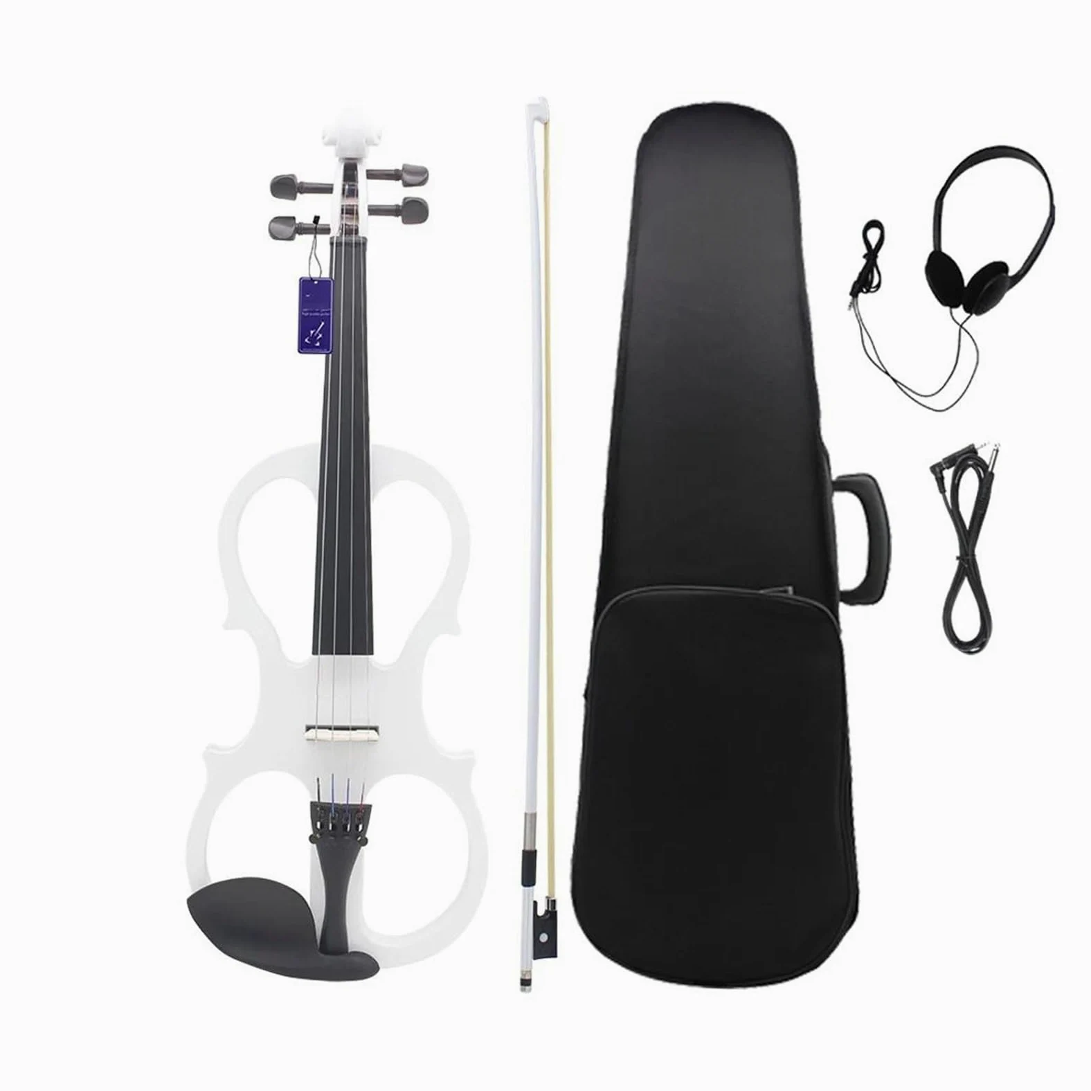 Kit Di Violino Professionale Violino Elettrico 4/4 Violino Elettroacustico Per Principianti Violino Elettrico Silenzioso Con Sintonizzatore Per Cuffie Ad Arco(Violin)