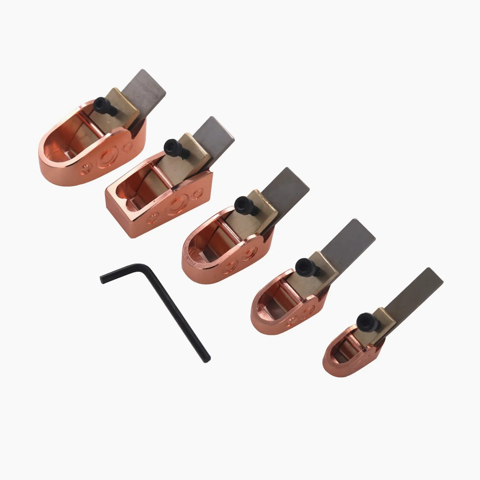 Hanzete - Set di 5 pialle per la lavorazione del legno, pialle per violino, suola curva, in metallo, ottone, strumento per liutaio fai da te, violino, viola, violoncello, strumento in legno