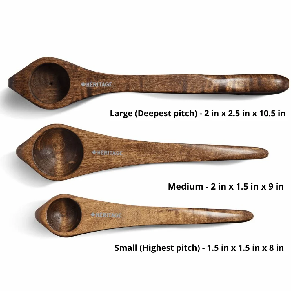 Heritage Musical Spoons Strumento a percussione, realizzato a mano in legno di acero canadese, suono folk in legno naturale, ottimo regalo per adulti e bambini con qualsiasi esperienza musicale,