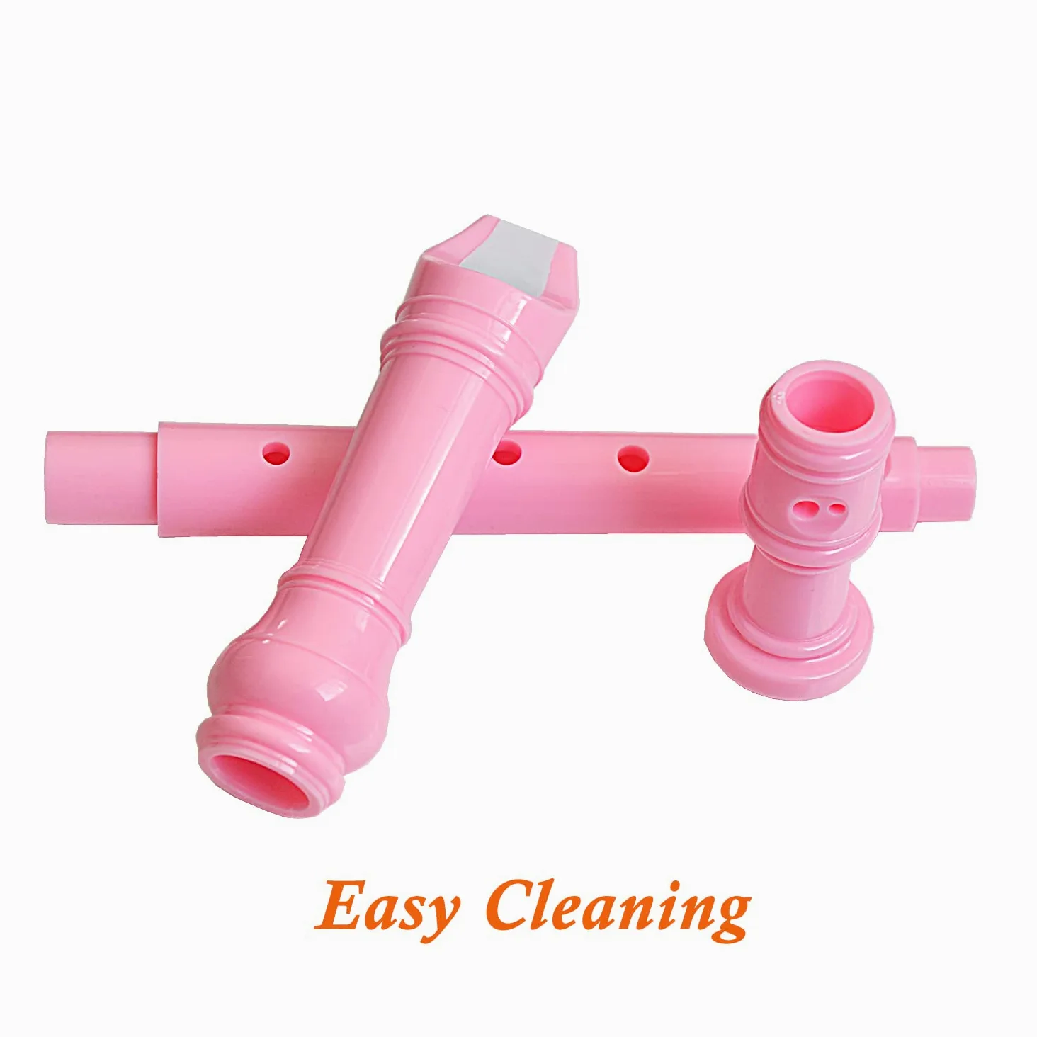 Flauto dolce soprano a 8 fori in stile tedesco, per bambini, studenti, principianti, in stile tedesco, con custodia per riporre le canne pulite, 2 pezzi (rosa + azzurro)