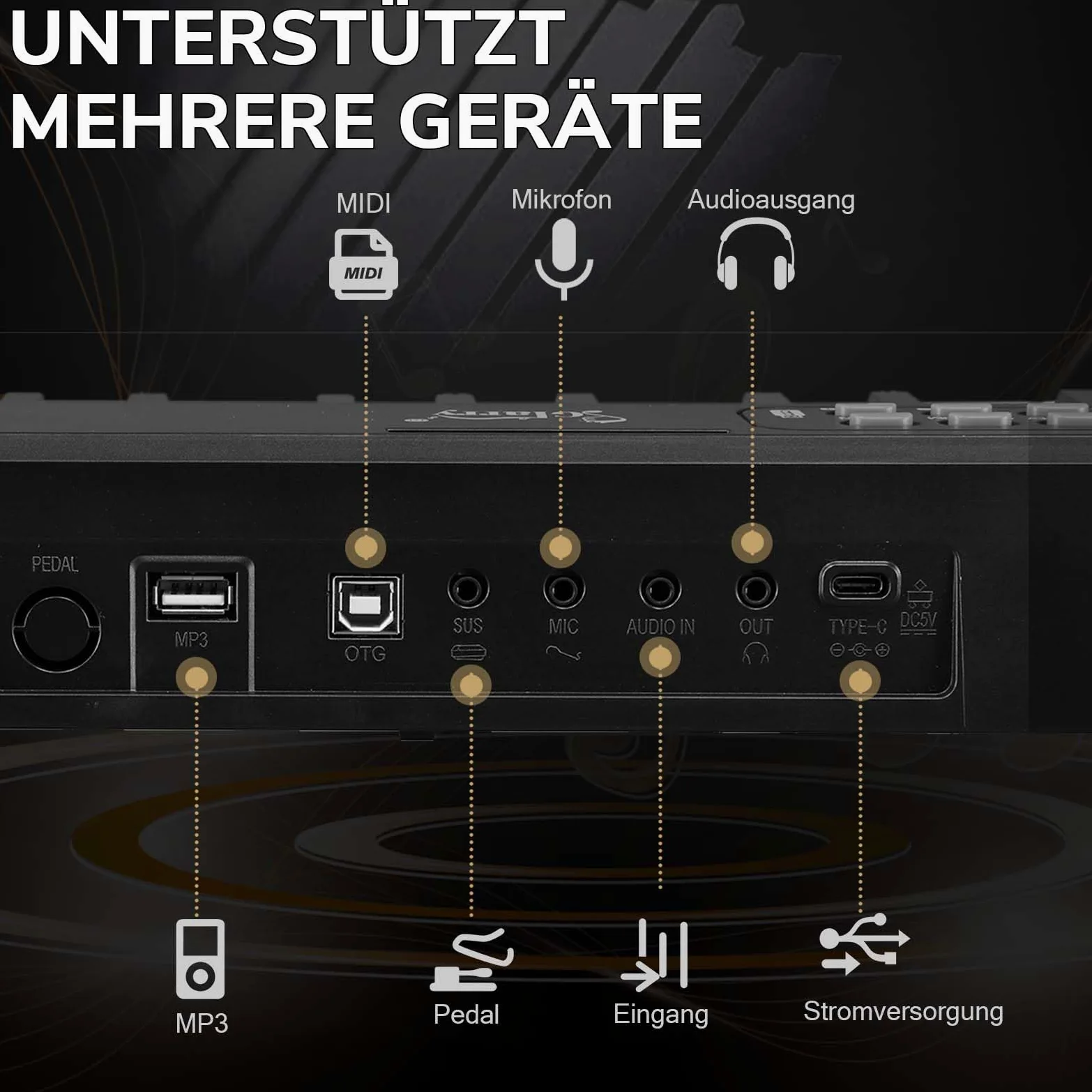 LEADZM Pianoforte digitale pieghevole a 88 tasti, pianoforte semi-ponderato con doppio tubo a forma di X, tastiera con doppia modalità Bluetooth, 1000 ritmi, 1000 toni e 50 demo (nero)