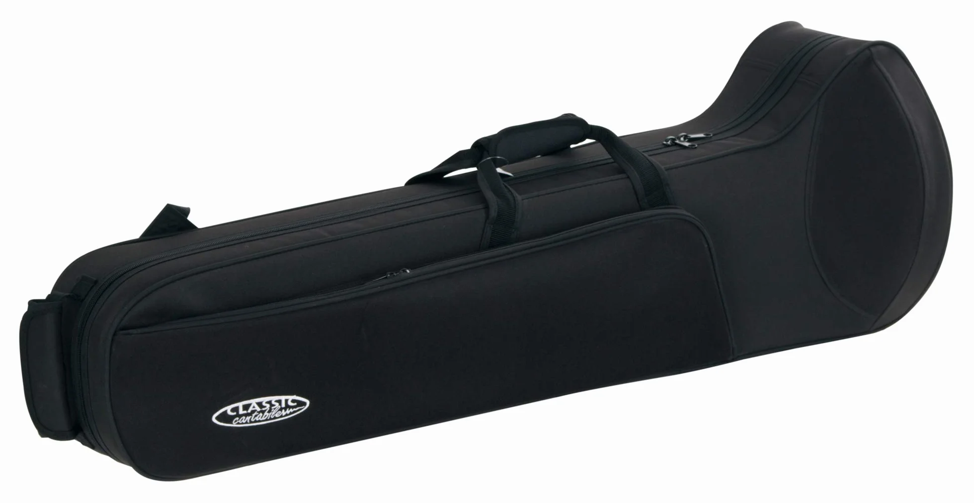 Classic Cantabile Borsa per trombone imbottita - Zaino - Pratica impermeabile e resistente anti strappo imbottito custodia morbida leggera per tutti comuni tromboni - Tasca esterna per accessori Nero