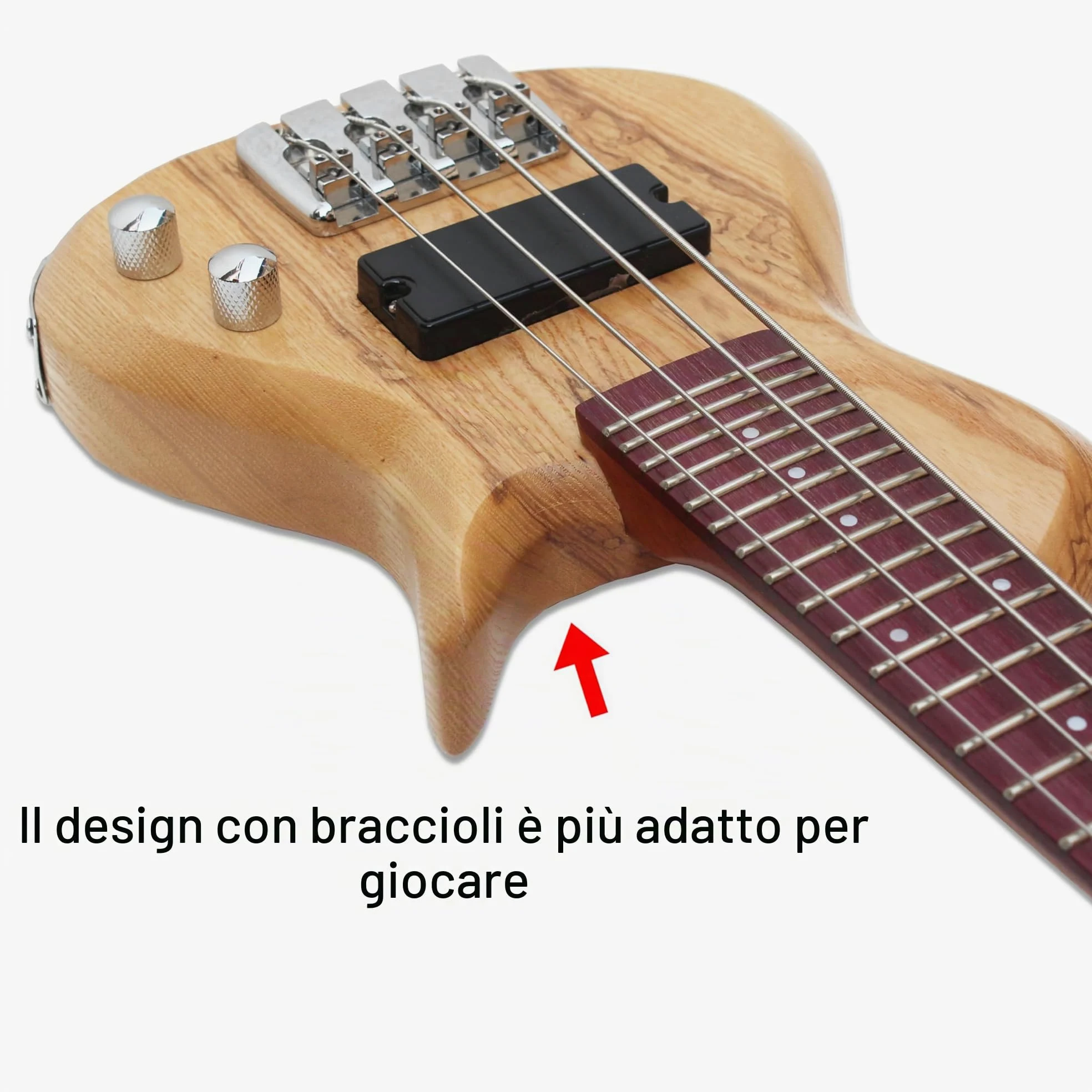 Batking Mini Basso Elettrico, Viaggio Ubass 4 Corde, Fretted Ukelele Basso con Gig bag