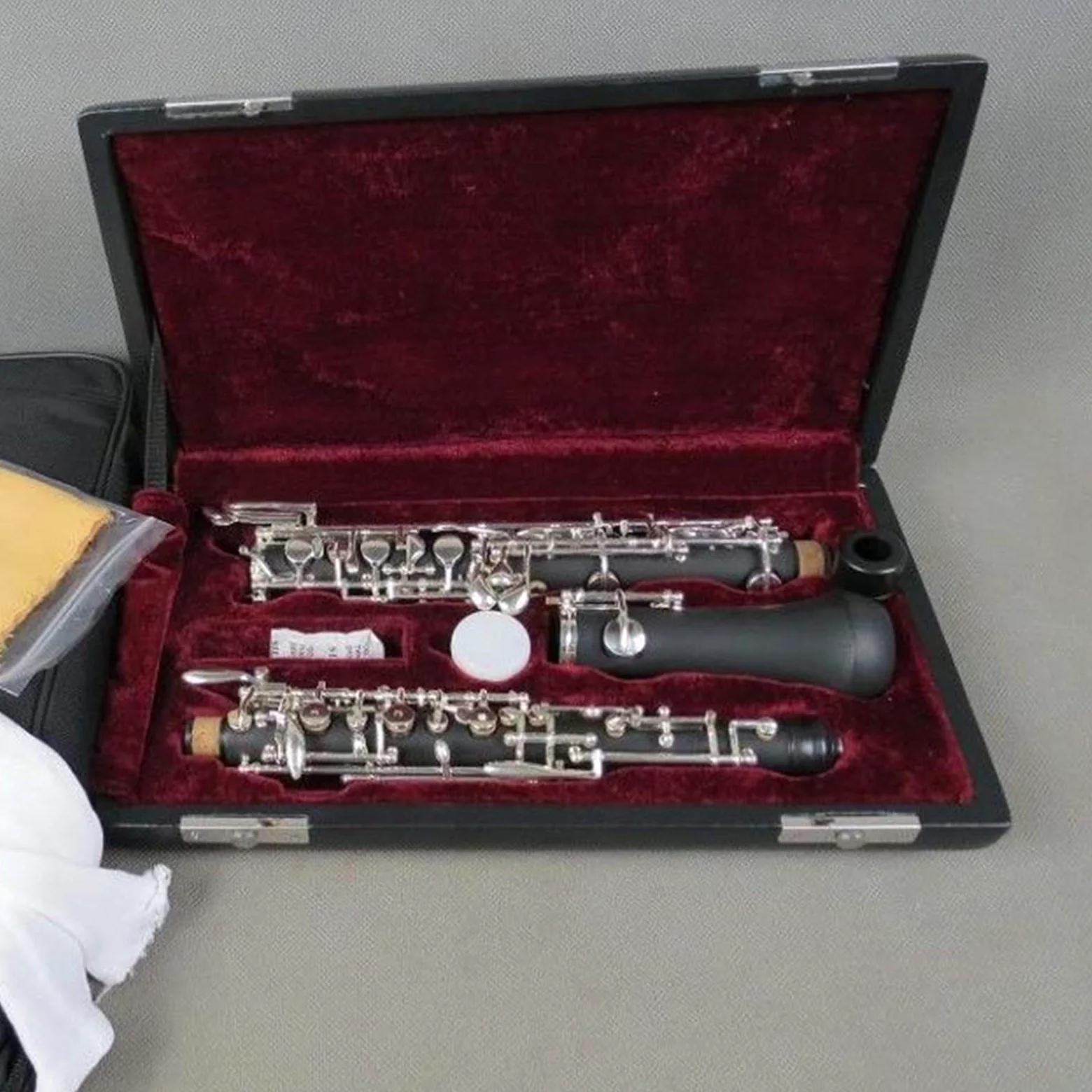 Oboe C Tono Bachelite Chiave Semiautomatica Placcata Argento Strumento Musicale Professionale per Adulti Oboe per Principianti
