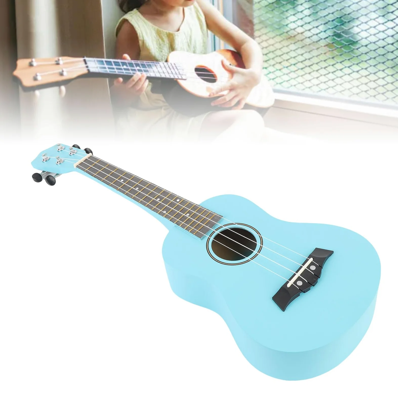 Asixxsix Ukulele per principianti, Ukulele per principianti, da concerto facile da usare, con custodia morbida, tracolla, corde in nylon e accordatore