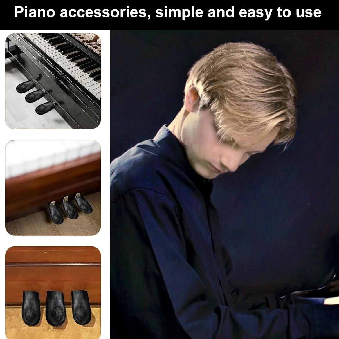 Pedale Copri Pedale per Pianoforte, 3 Pezzi Copertura Del Pedale Del Piano, Custodia Proteggi Pedale Pad Pedale Proteggi Maniche, Pianoforte Protezioni Del Pedale Copri Piedini